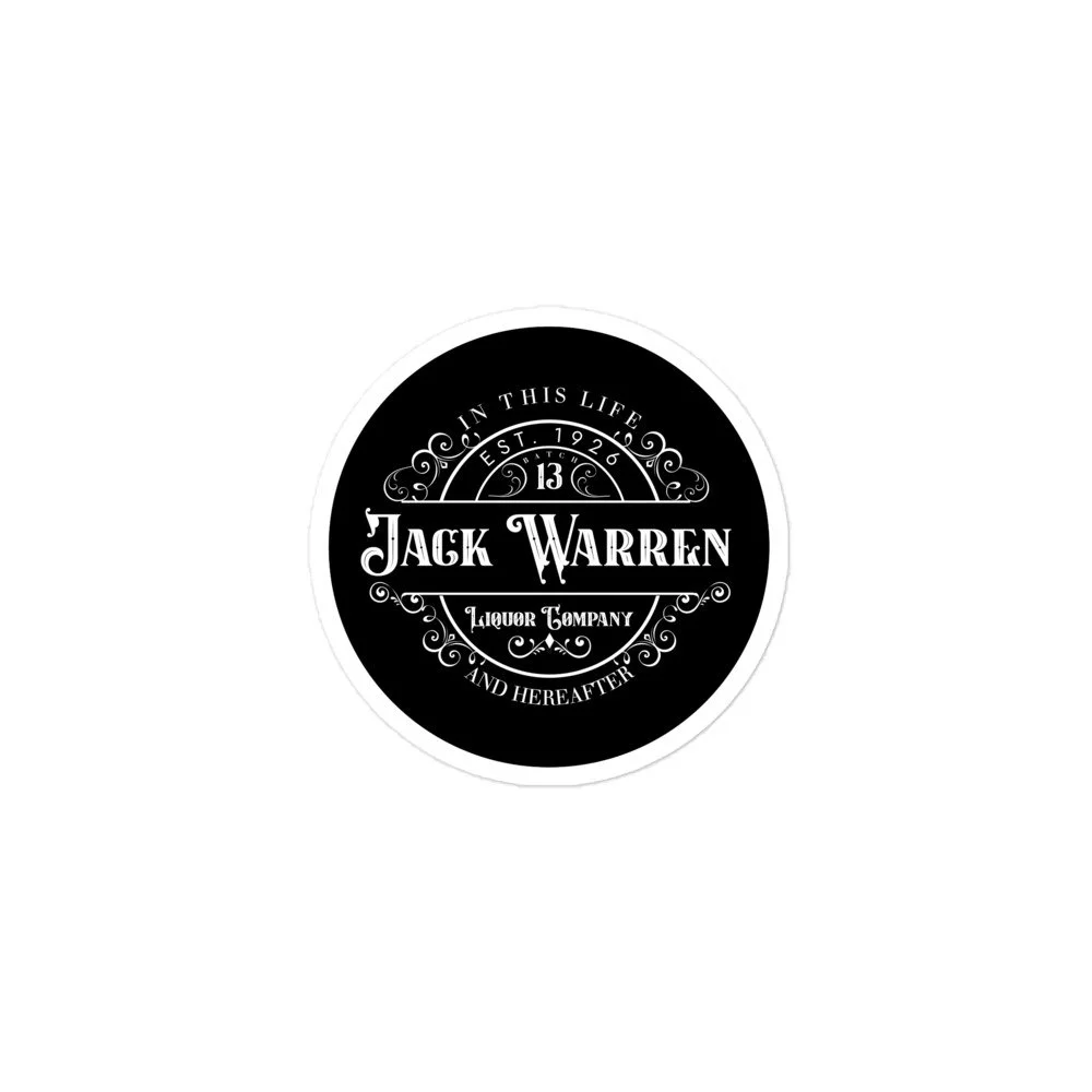 Jack Warren Liquor Co. Sticker