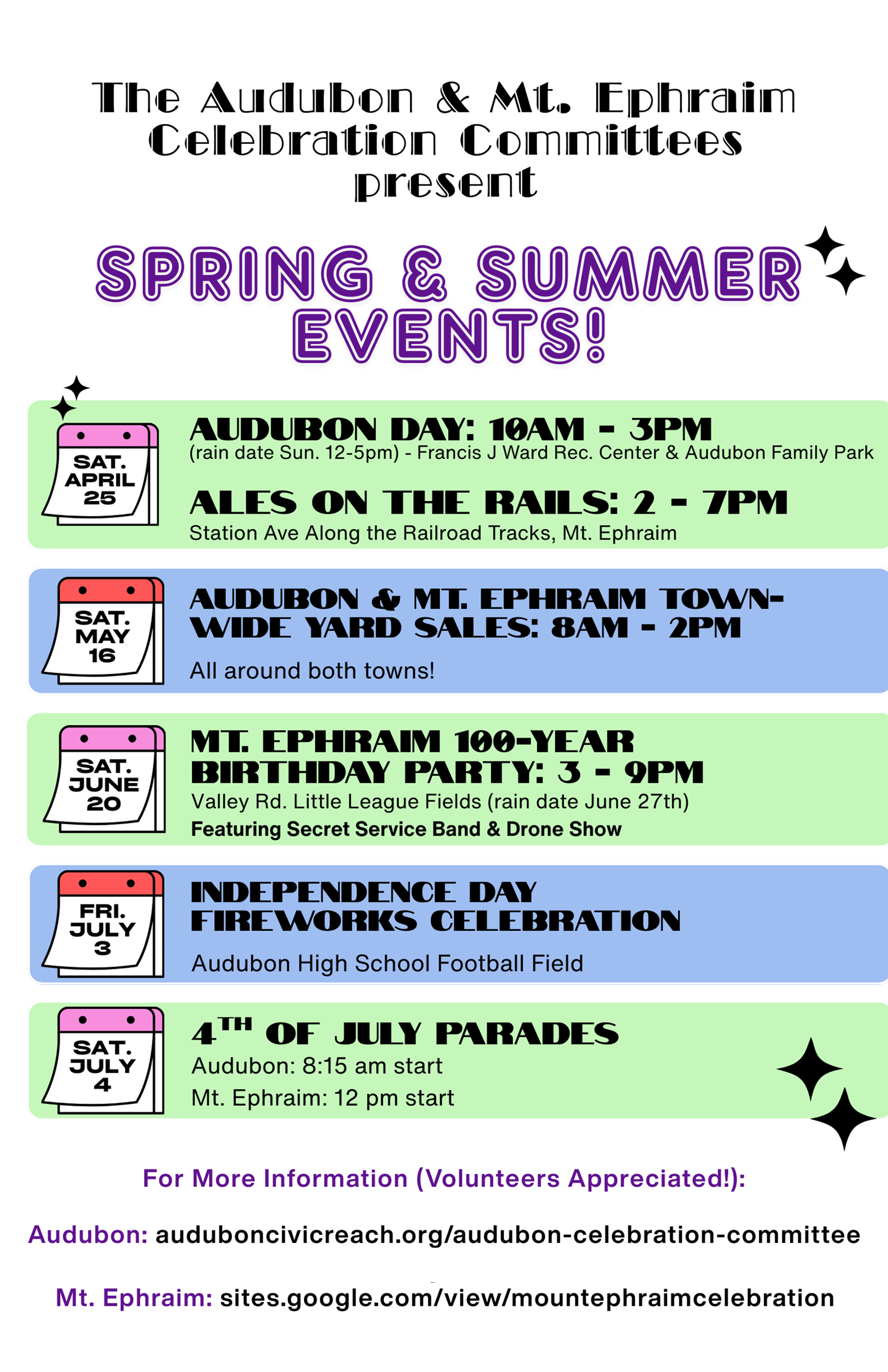 Save the Dates!  2026 Spring &amp; Summer ACC and MECC Events