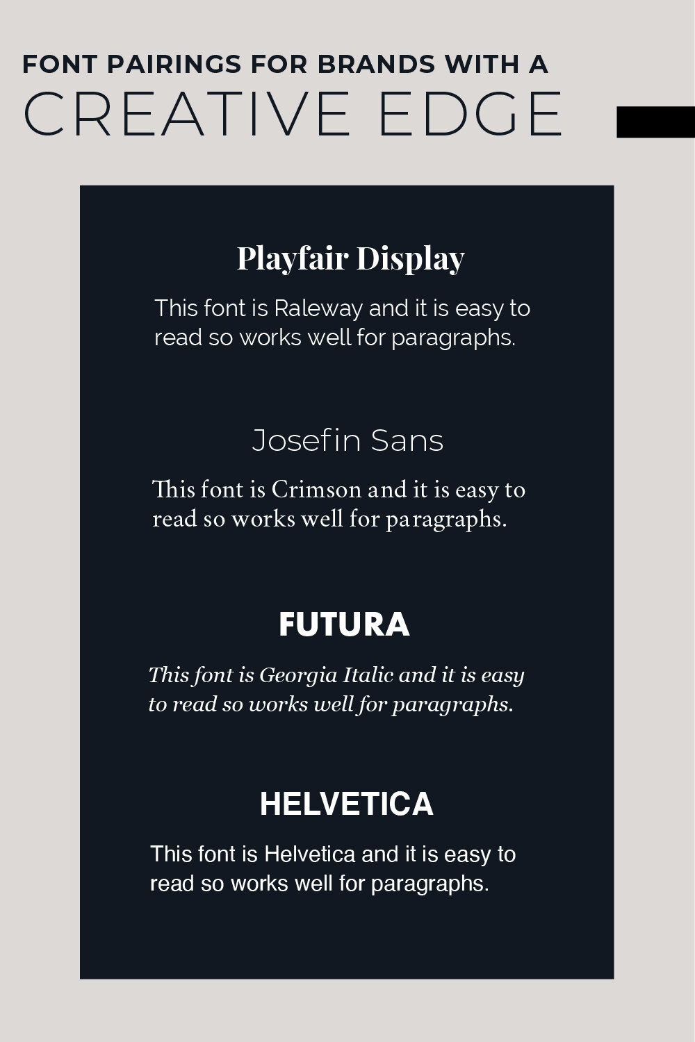 Font pairings for creative businesses