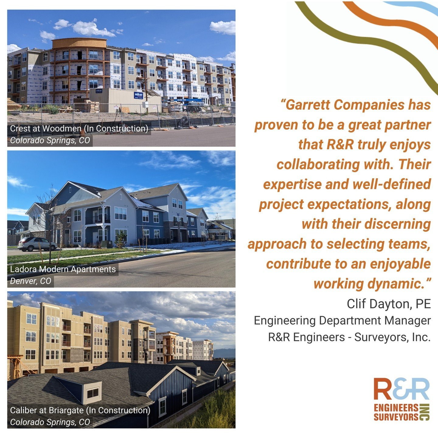 In the past 10 years, metro Denver's growth has boomed. Our crews always enjoy partnering with great teams that help our communities grow.

R&amp;R has completed the civil design work on not one, but three separate properties for our client, @thegarr