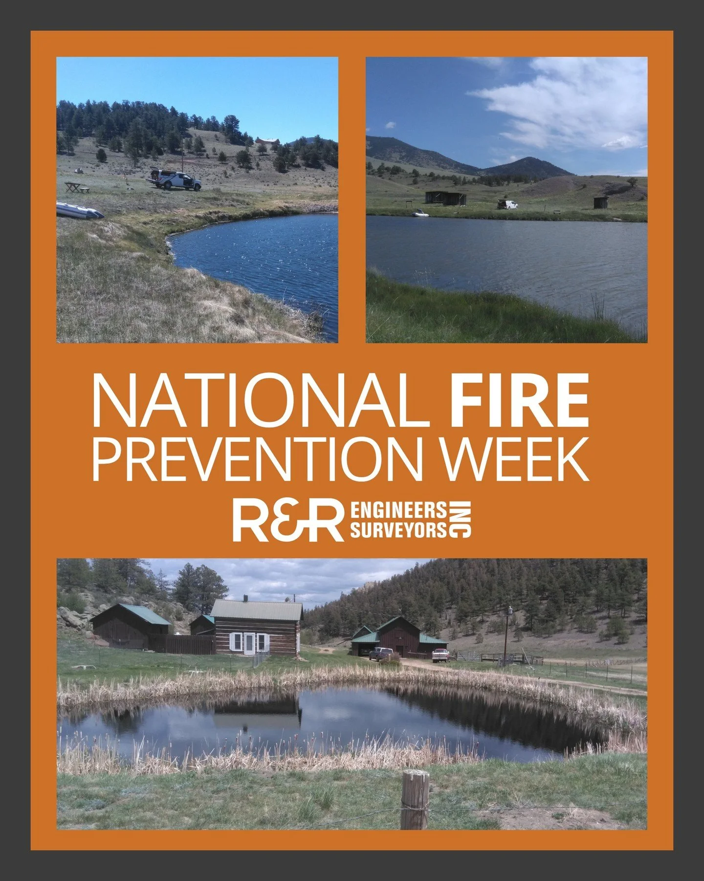 Surveying for Safety in Fire Season 💧🔥

In support of #NationalFirePreventionWeek, we&rsquo;re highlighting our work on the Park County Fire Ponds. R&amp;R conducted survey control, topographic surveys, and bathymetric surveys across 12 ponds&mdash