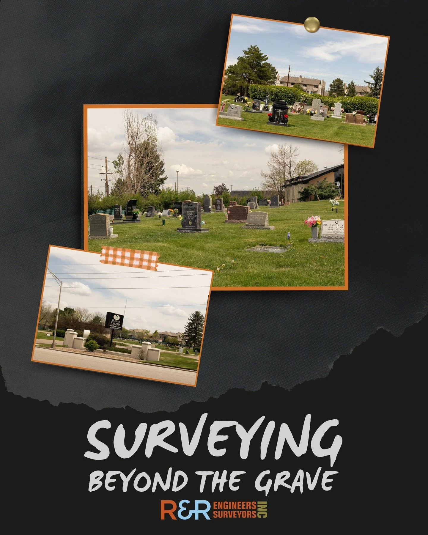 Our surveyors don’t scare easily. π·‍βοΈ From historic cemeteries to modern memorial grounds, R&R's surveying team handles every site with precision and care.
 
You may be wondering, what would a surveyor be doing at a cemetery on Hallow