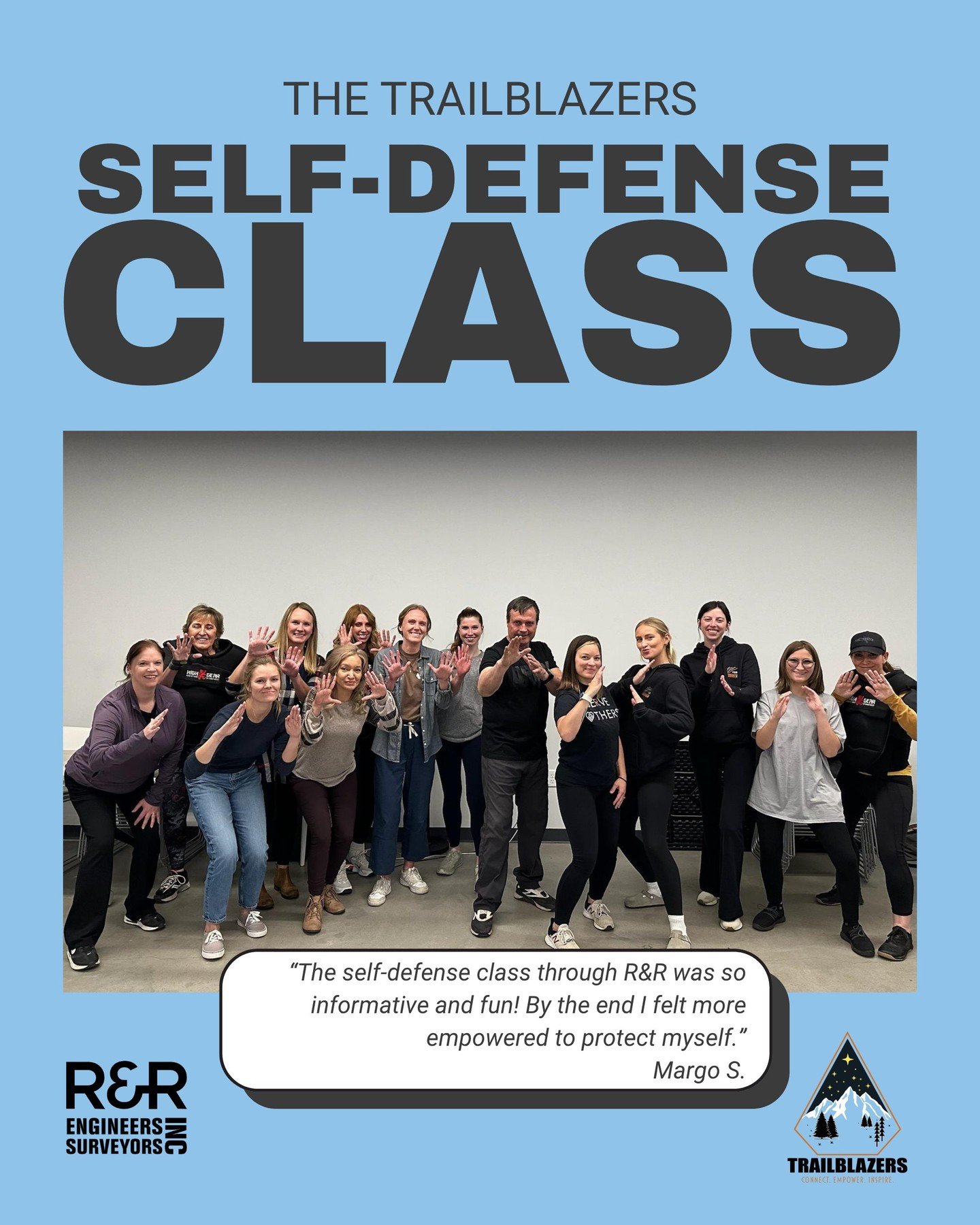 Last week the Trailblazers (and friends!) came together for a women&rsquo;s self-defense class led by Mike Vogl and the incredible team at CrossFit Evergreen. The event was all about #empowerment and shifting our mindset from fear to #confidence. 💪
