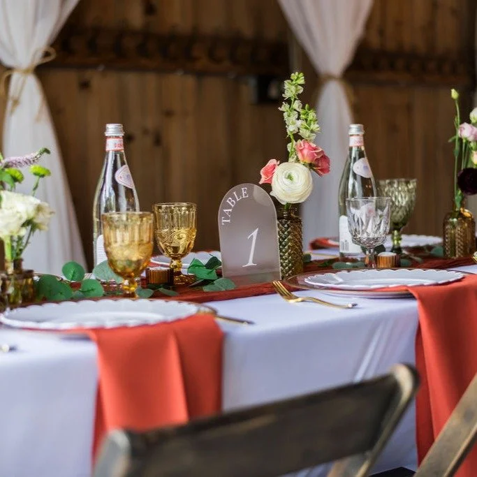 Late Summer Wedding Reception. 

August light, burnt orange accents, and the sweetest personal touches.

Jessica and Andrew&rsquo;s reception was filled with rustic charm and meaningful details &mdash; including fresh florals lovingly designed by the