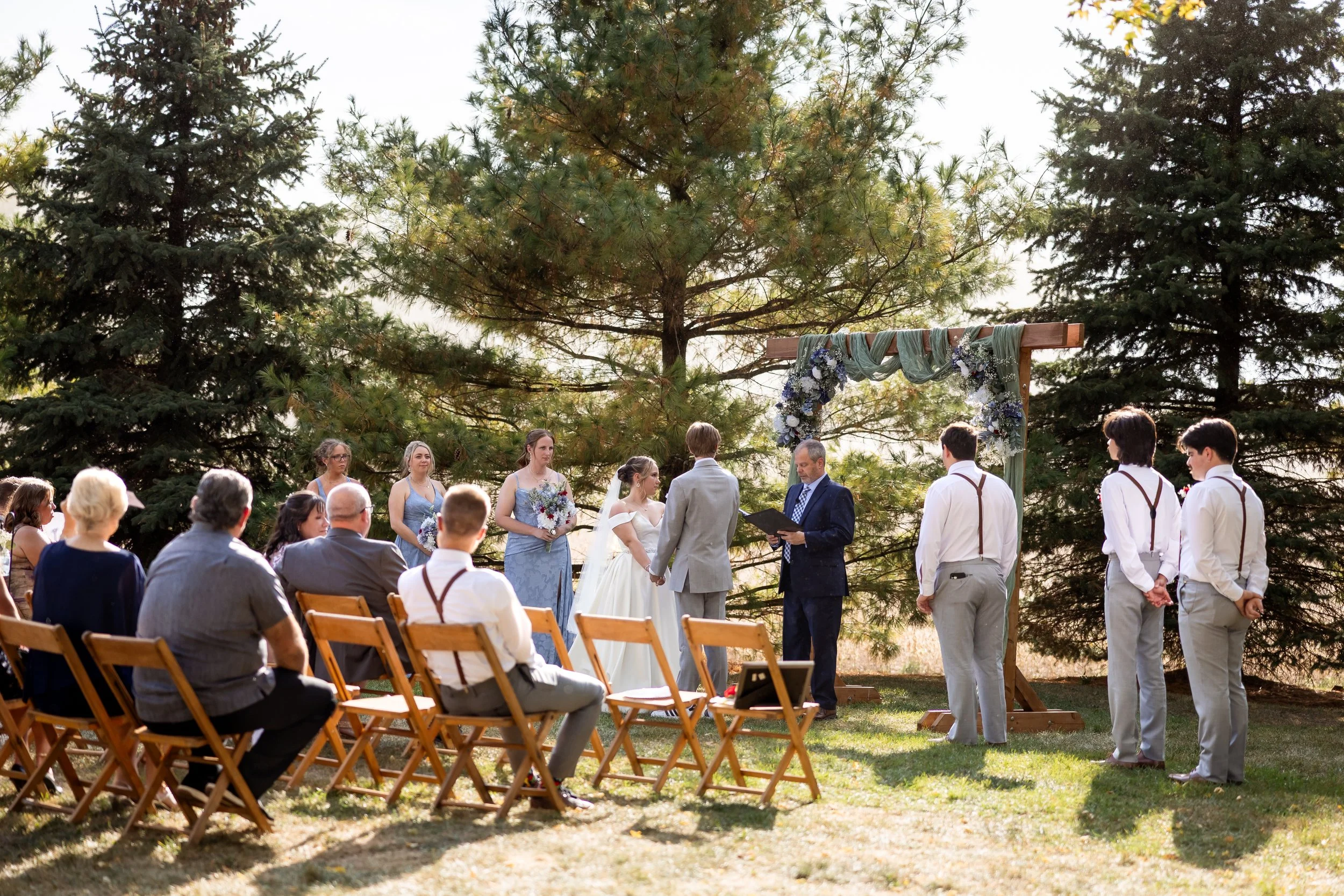 Outdoor ceremony setup at Country Coach House wedding venue in Burlington, IL.