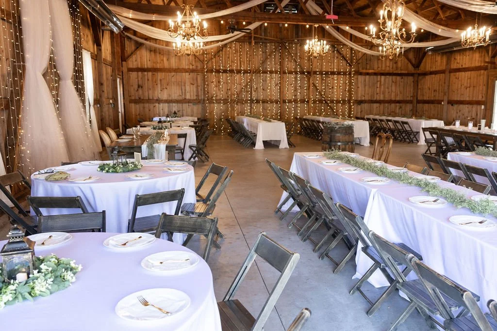 Lillian and Drew's venue setup at Country Coach House in Burlington, IL. 