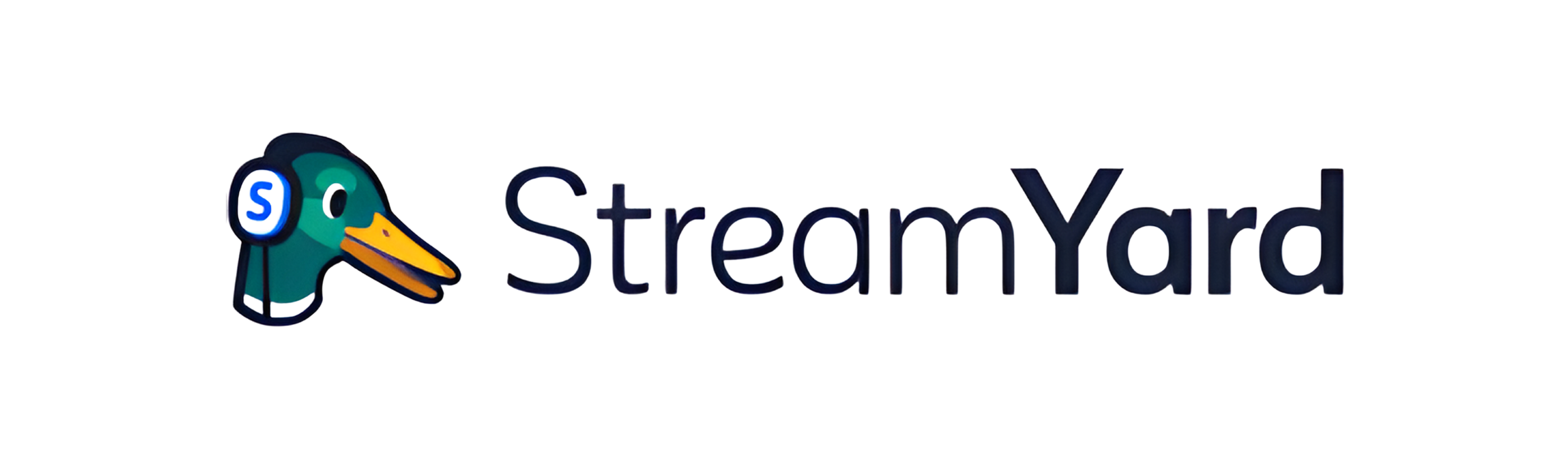 StreamYard logo with a cartoon duck wearing headphones.