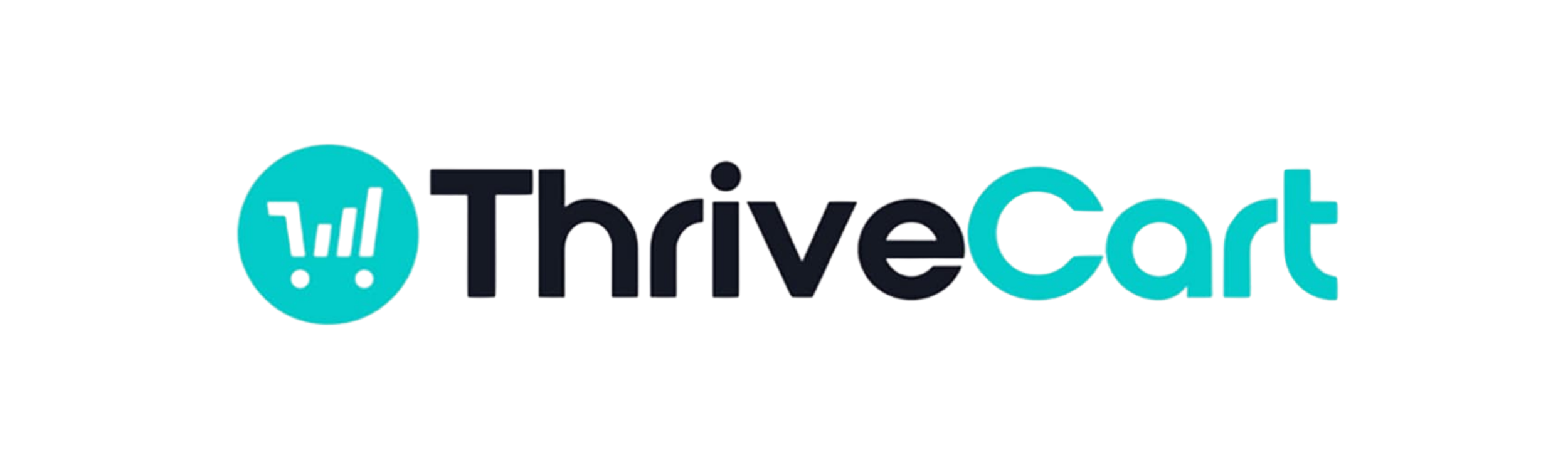 The logo for ThriveCart featuring a teal circle with a line graph icon and the words ThriveCart in black and teal text.