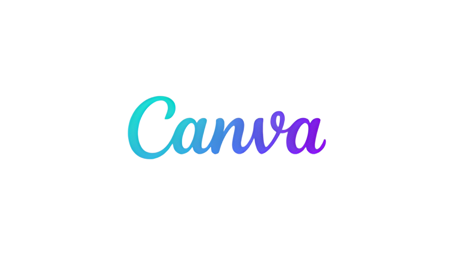 Colorful gradient text reading 'Canva' on a black background.