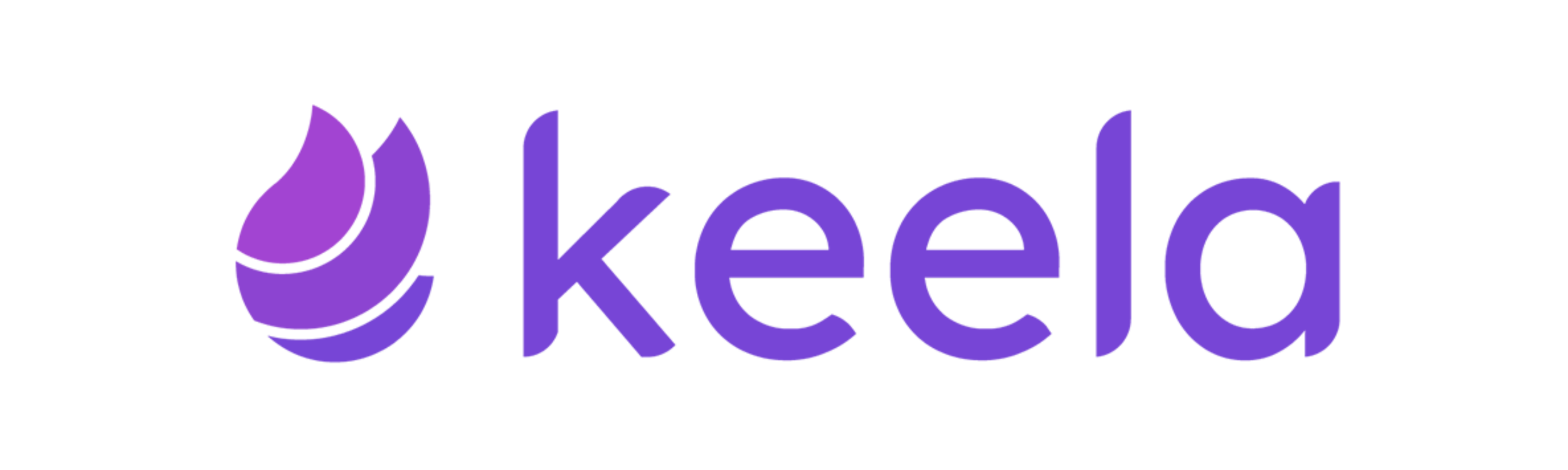 The Keeed logo in purple, featuring a stylized leaf design on the left side.