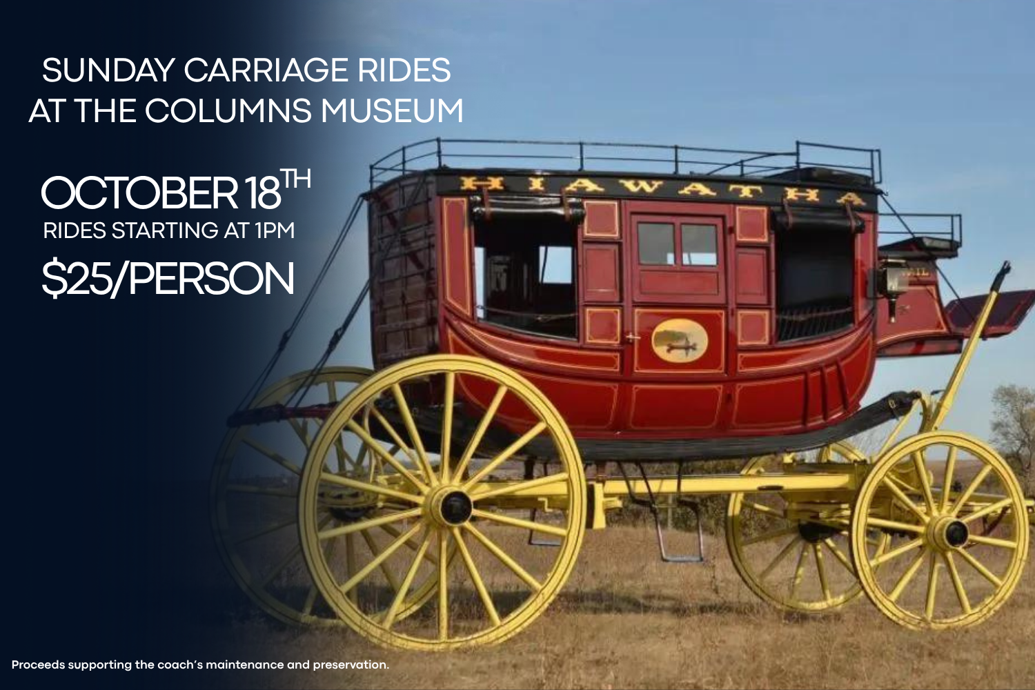 Sunday Carriage Rides at the Columns Museum