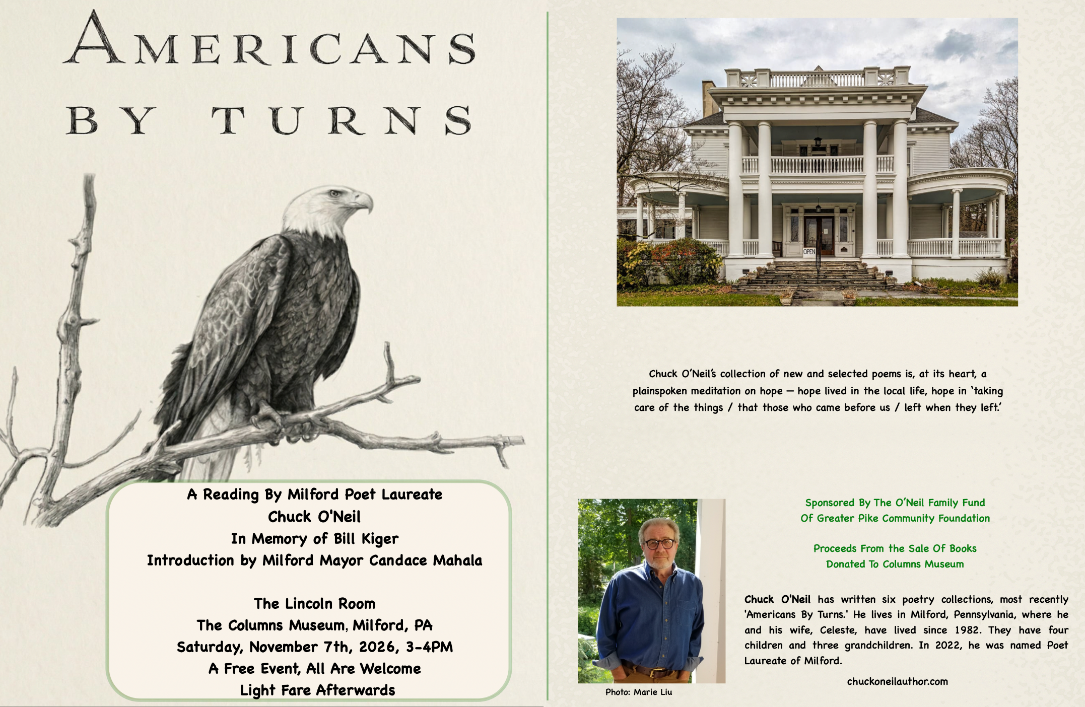 Americans By Turns: A Poetry Reading with Chuck O’Neil