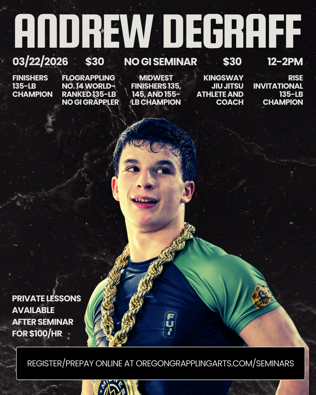Andrew Degraff BJJ seminar poster