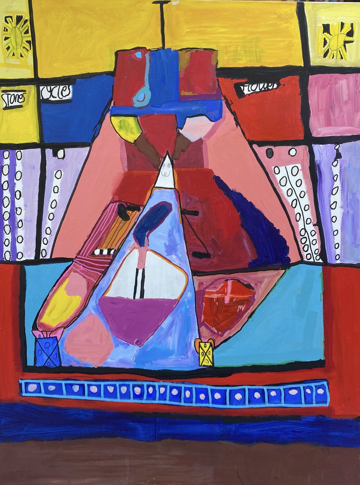 Stone, Cycle and Flowers
76cm x 101cm