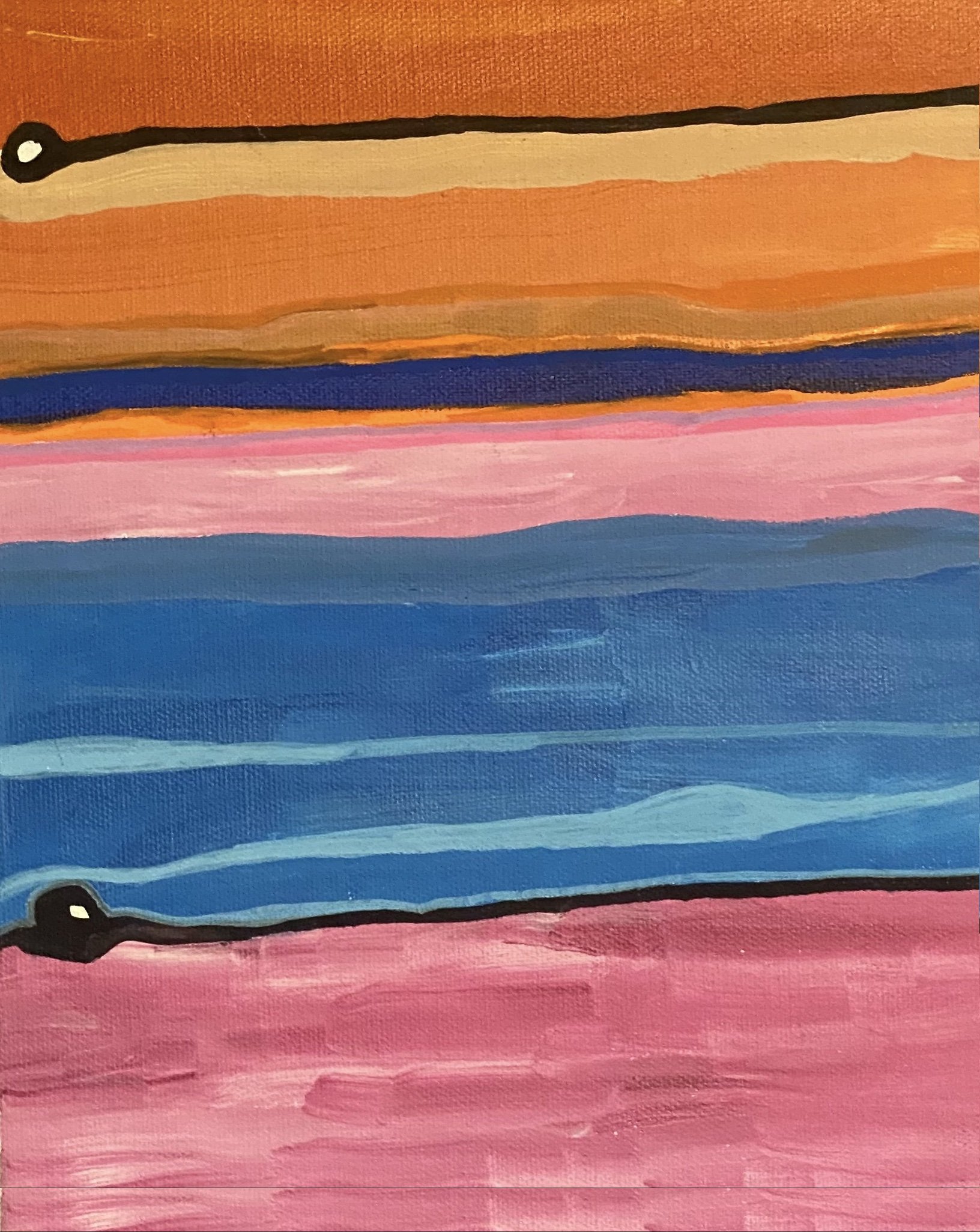Orange, Pink, Blue
25.4cm x 20.4cm