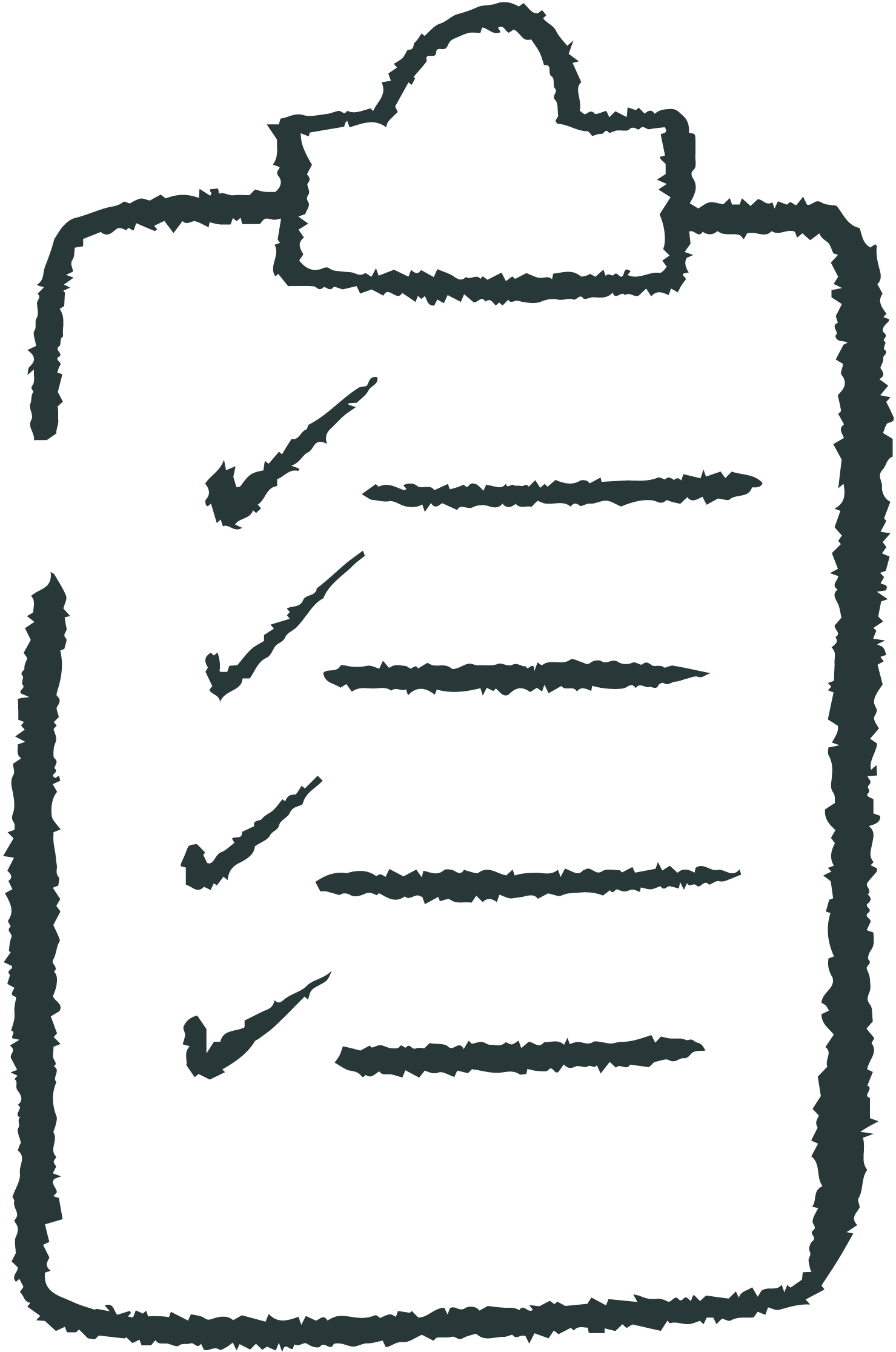 A digital illustration of a clipboard with a checklist marked with five checkmarks.