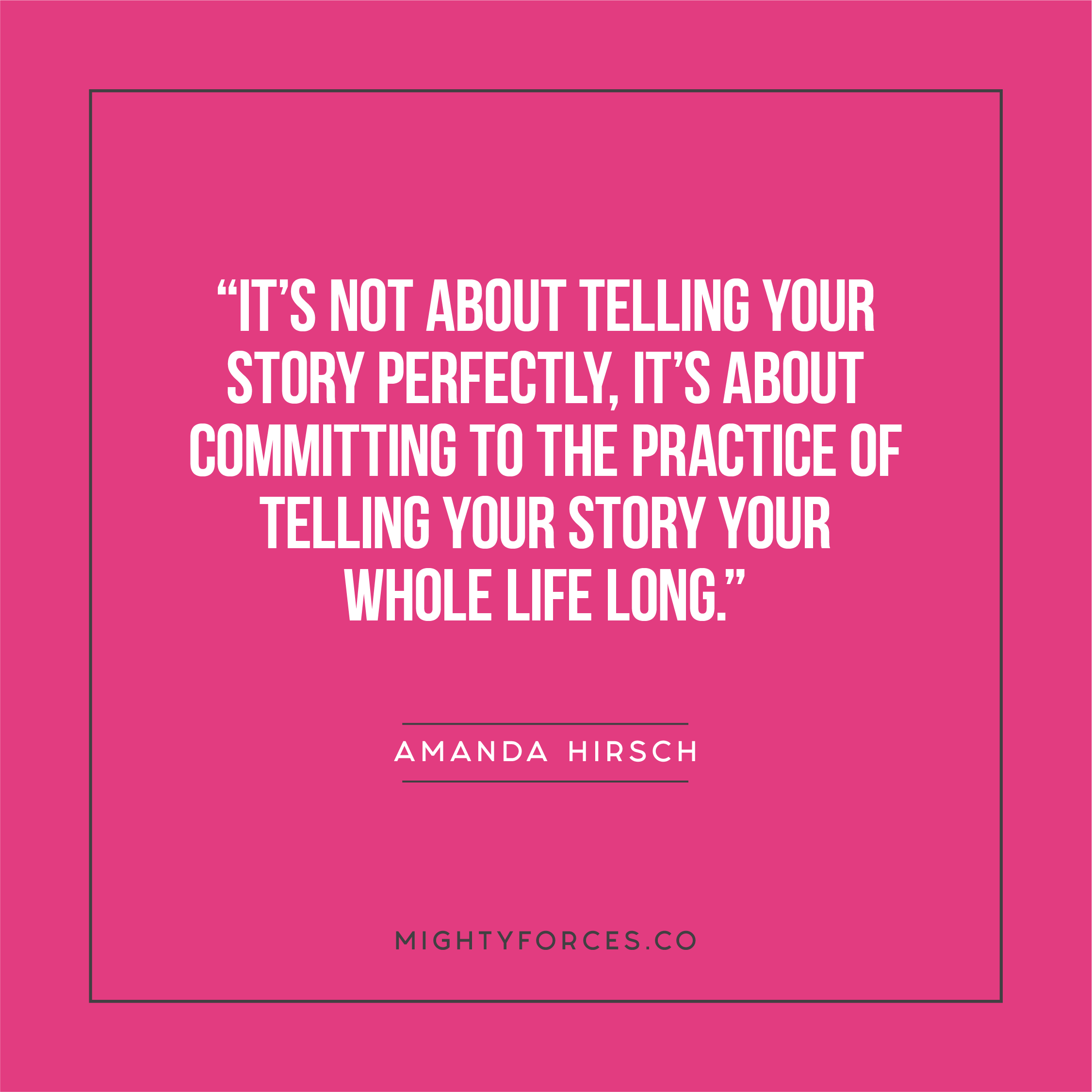 Let your story be a work in progress