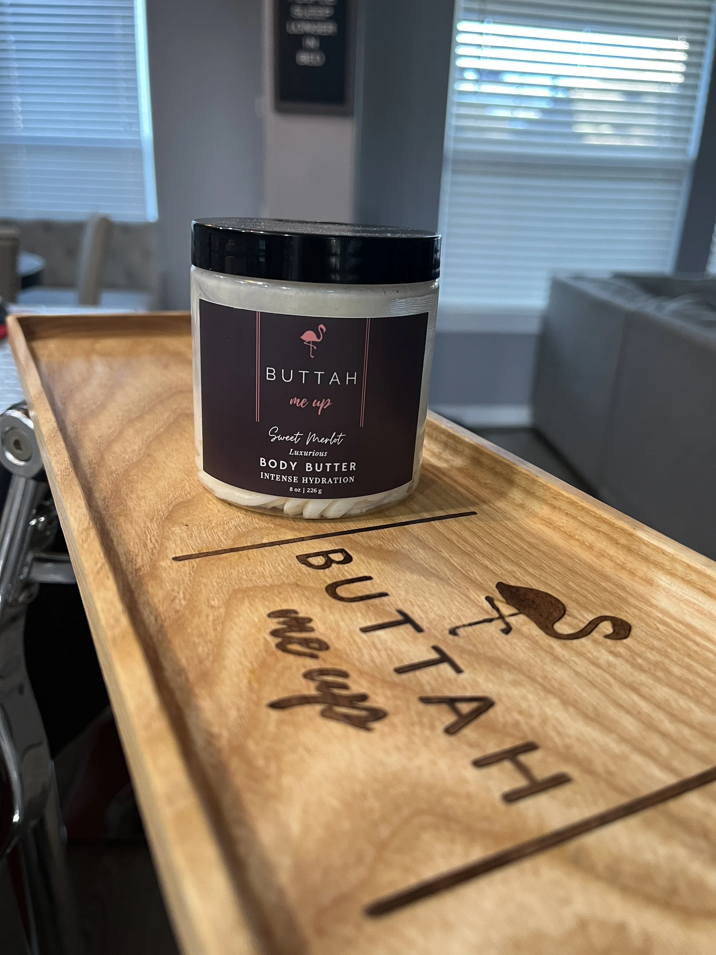Large tray with contrasting inlay. made for Alexis, who is the owner of Buttah Me Up care products.