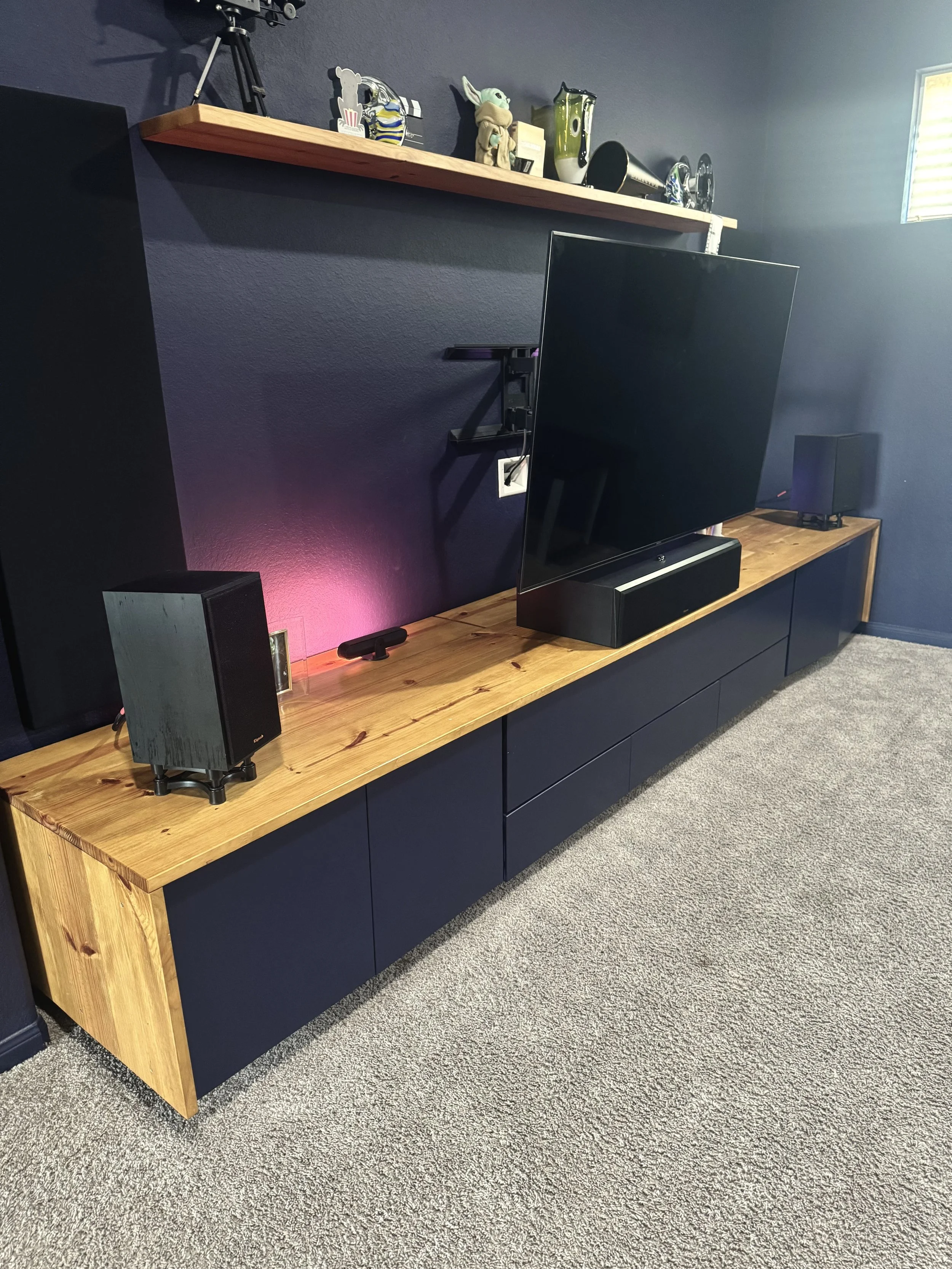 Audio/ Video cabinet. Made for my family to store Games, receiver, and yes-DVDs