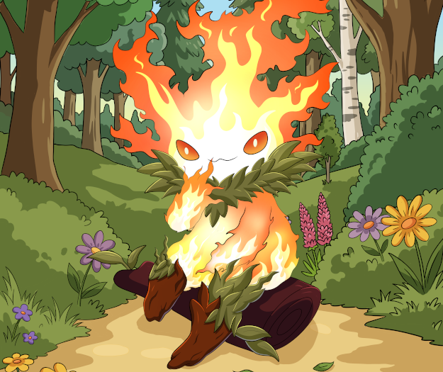 Turtik: Turtik's living flames are actually no hotter than a warm day, only consuming what it finds tasty.