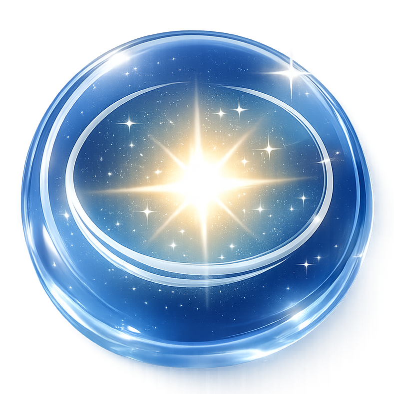 Glowing sphere with celestial ring