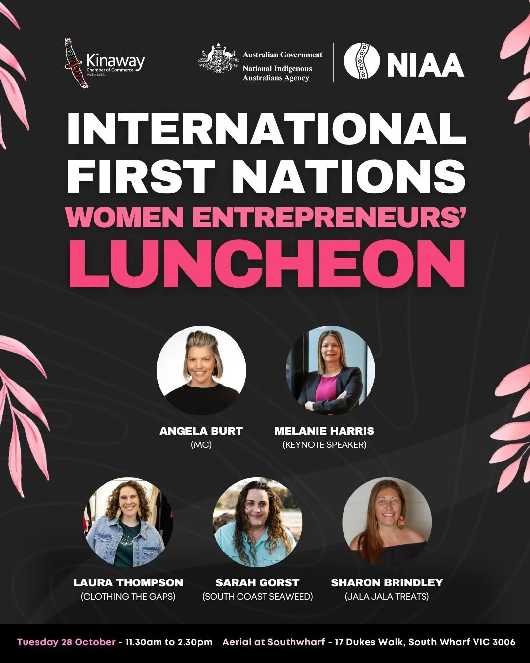 Come along to the International First Nations Female Entrepreneurs lunch!

Last chance to secure tickets - limited spots available!.

Kinaway warmly invites you to join us for the International First Nations Female Entrepreneurs Lunch, a special gath