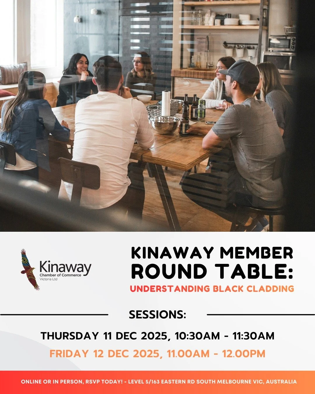 Thank You for a Great Day at the Kinaway Member Round Table!

A huge thank you to everyone who joined us today for our first round table session on Understanding Black Cladding! It was truly insightful and inspiring to see such engaged participation 