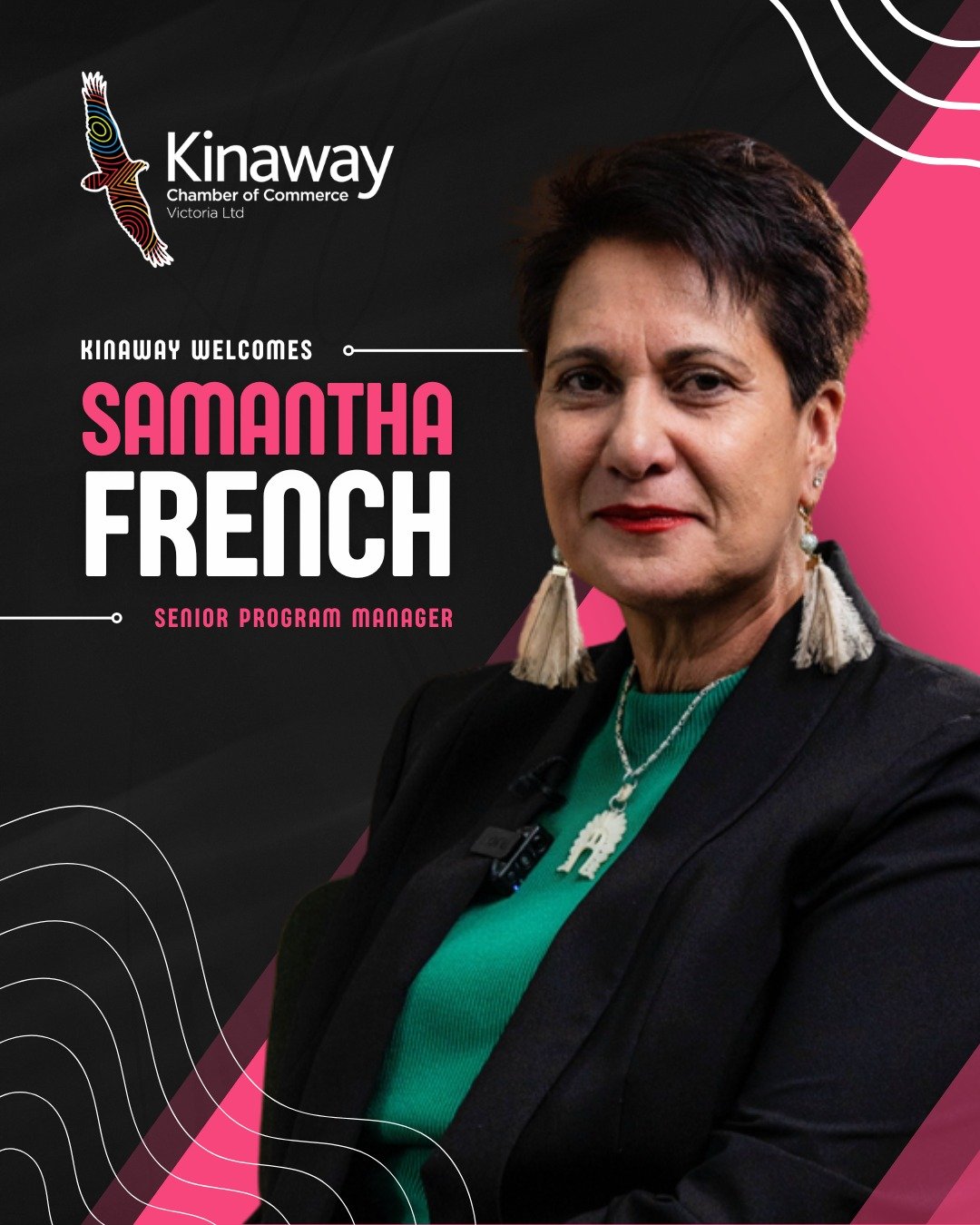 Kinaway welcomes our newest staff member, Samantha French - Senior Program Manager!

Samantha (Sam) French is a proud Aboriginal and Torres Strait Islander woman, experienced leader and passionate advocate for First Nations business growth. She bring