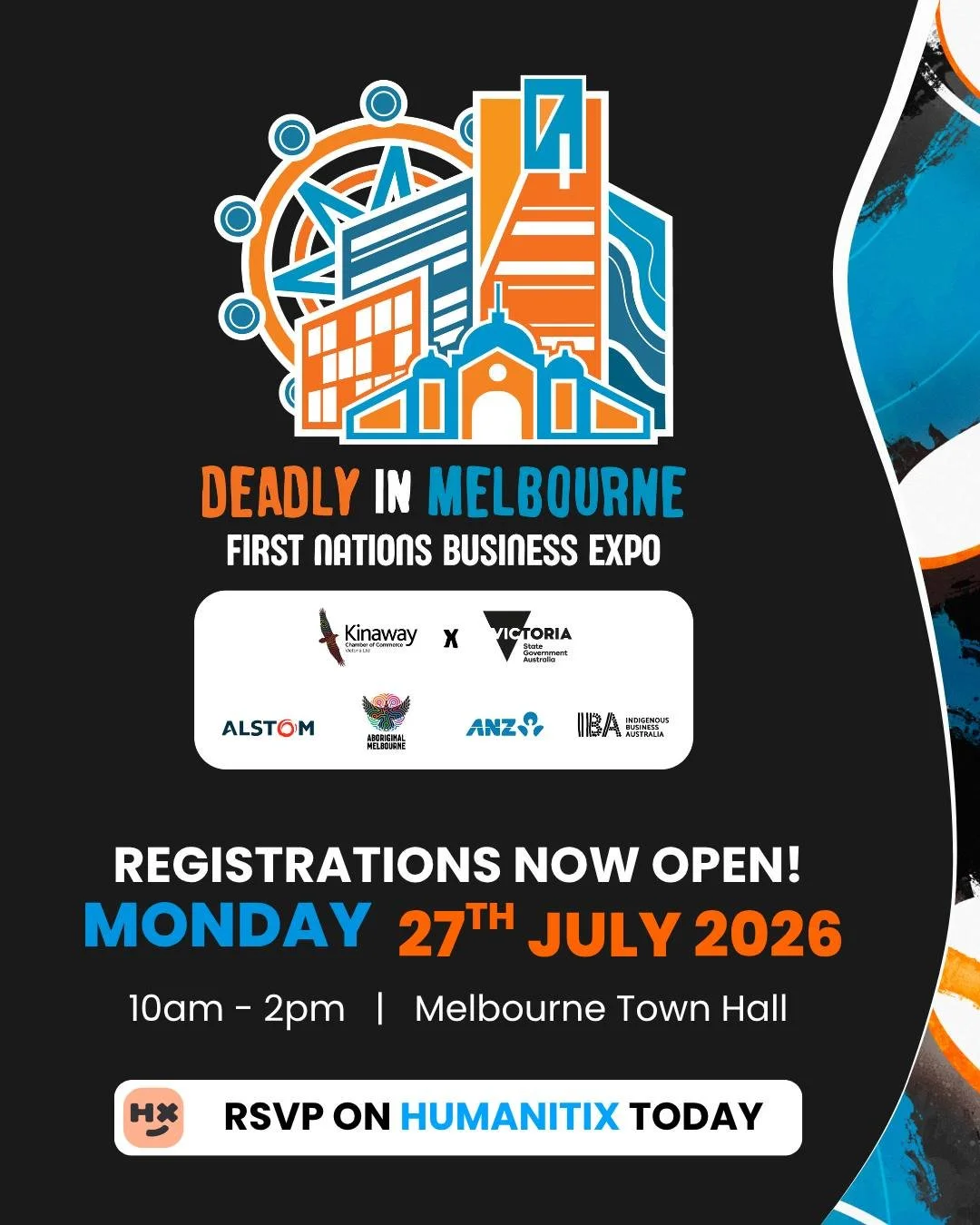 Kinaway Chamber of Commerce proudly presents Deadly in Melbourne 2026!

We&rsquo;re thrilled to invite you to this year&rsquo;s expo, dedicated to showcasing First Nations owned businesses across Melbourne CBD and beyond. Building on the success of l