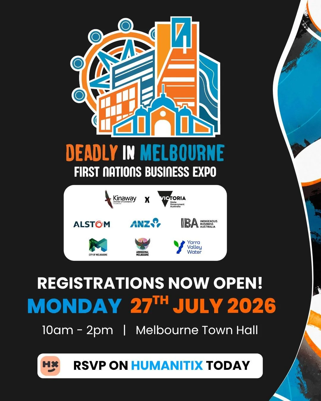 Kinaway Chamber of Commerce proudly presents Deadly in Melbourne 2026!

We&rsquo;re thrilled to invite you to this year&rsquo;s expo, dedicated to showcasing First Nations owned businesses across Melbourne CBD and beyond. Building on the success of l