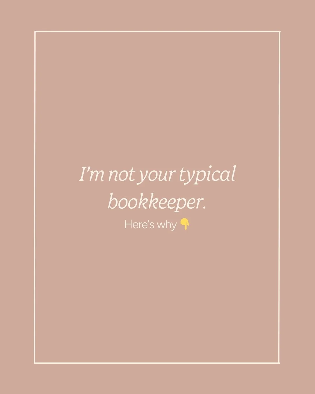 I&rsquo;m not your typical bookkeeper.
Here&rsquo;s why 👇

I don&rsquo;t believe in shame as a motivator.
I don&rsquo;t think you need to hustle harder to feel &ldquo;on top&rdquo; of your business.
And I definitely don&rsquo;t think you should have