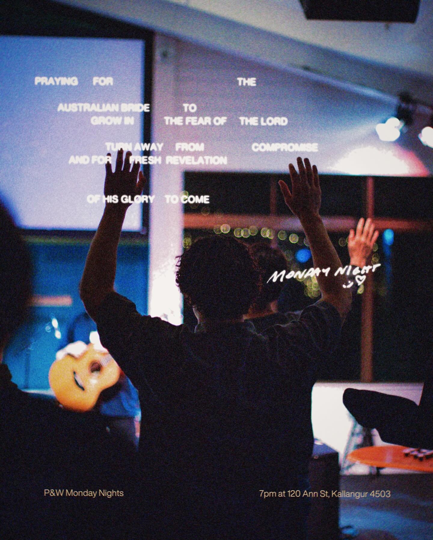 Hey P&amp;W fam!! It&rsquo;s Monday and you know what that meanssss 🕺🏽

We on! Tonight we&rsquo;re praying for the Australian bride to grow in the fear of the Lord, turn away for compromise, and for fresh revelation of God&rsquo;s glory to come!

C