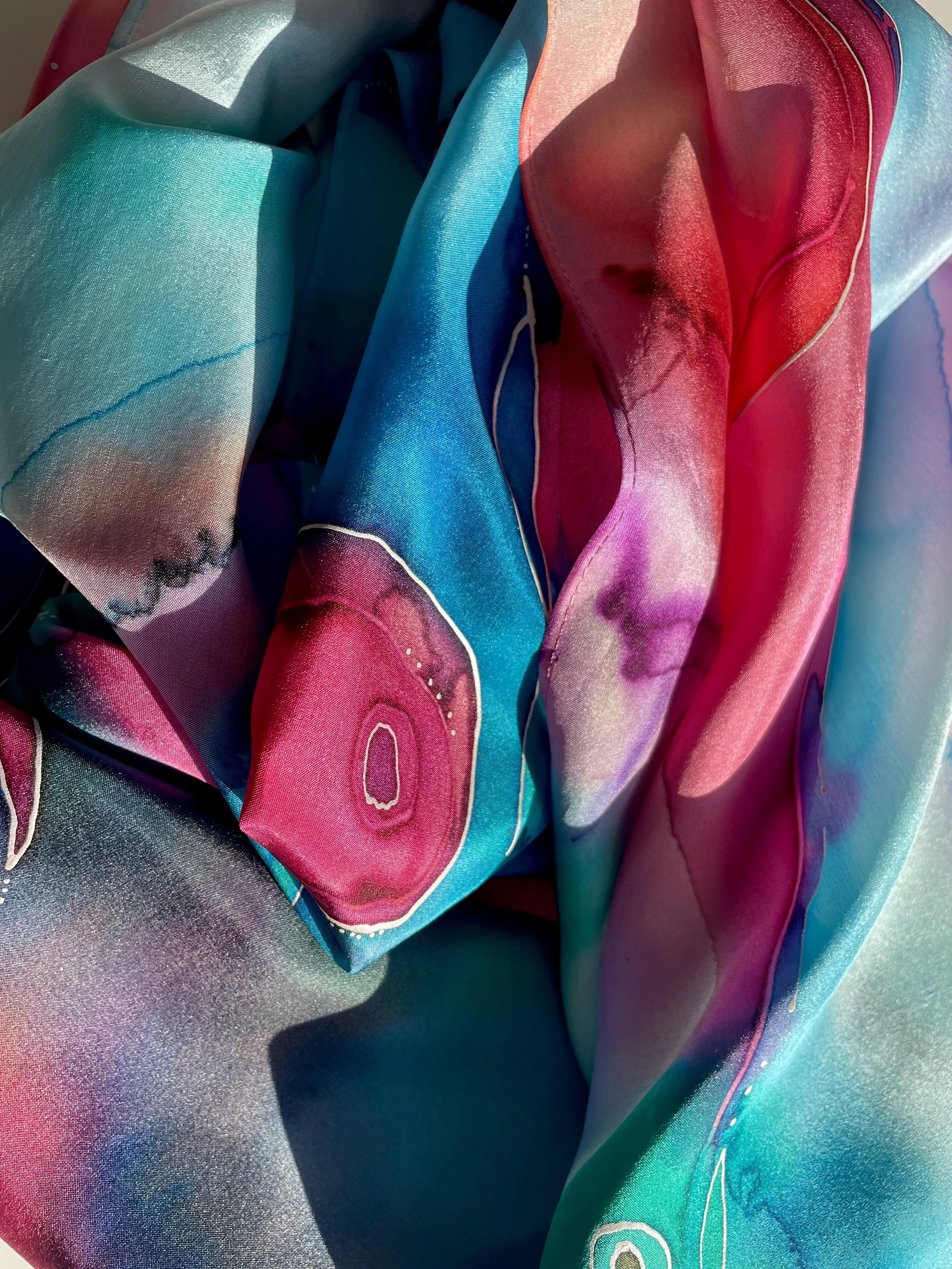 Hand painted Silk Scarf - Joy