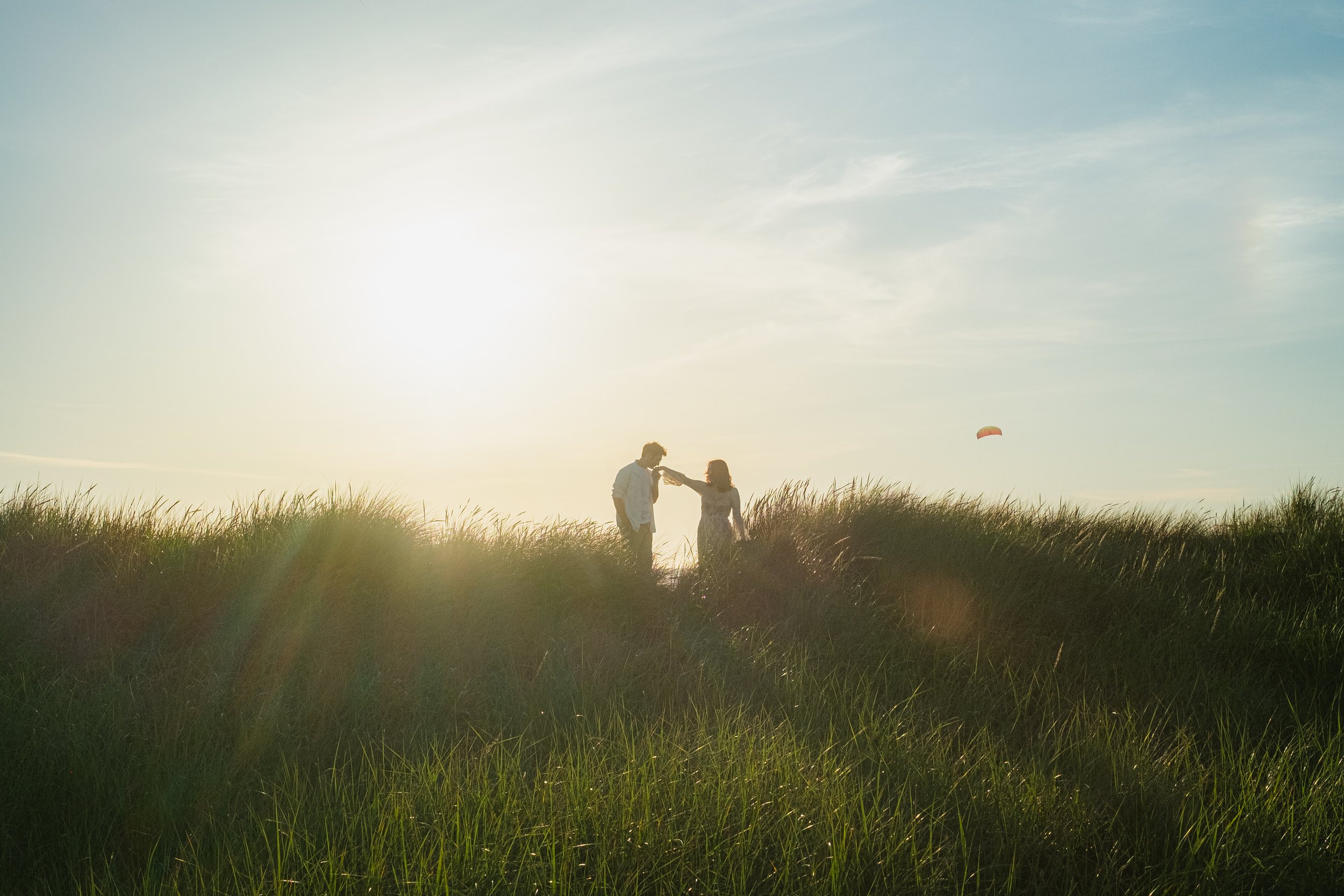 couple during oregon coast sunset
