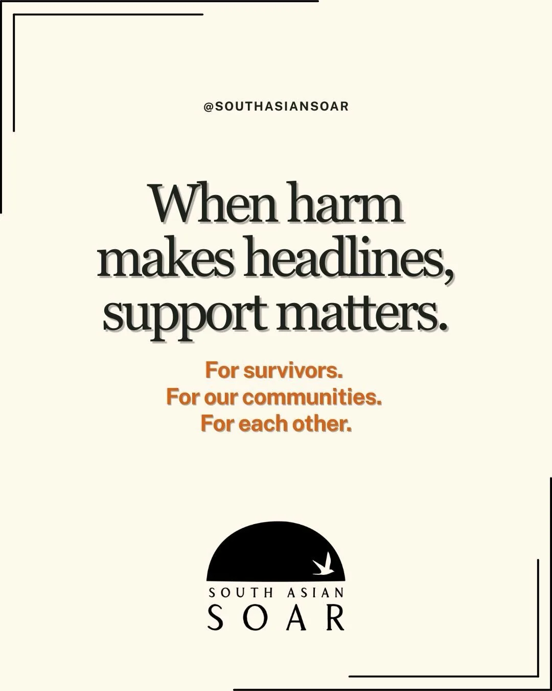 When stories of sexual violence fill our feeds, they can bring up a lot: anger, grief, fear, memories, questions, and the desire to do something.

For survivors, the SOAR community is holding you close -&nbsp; there is no right way to respond. You ge