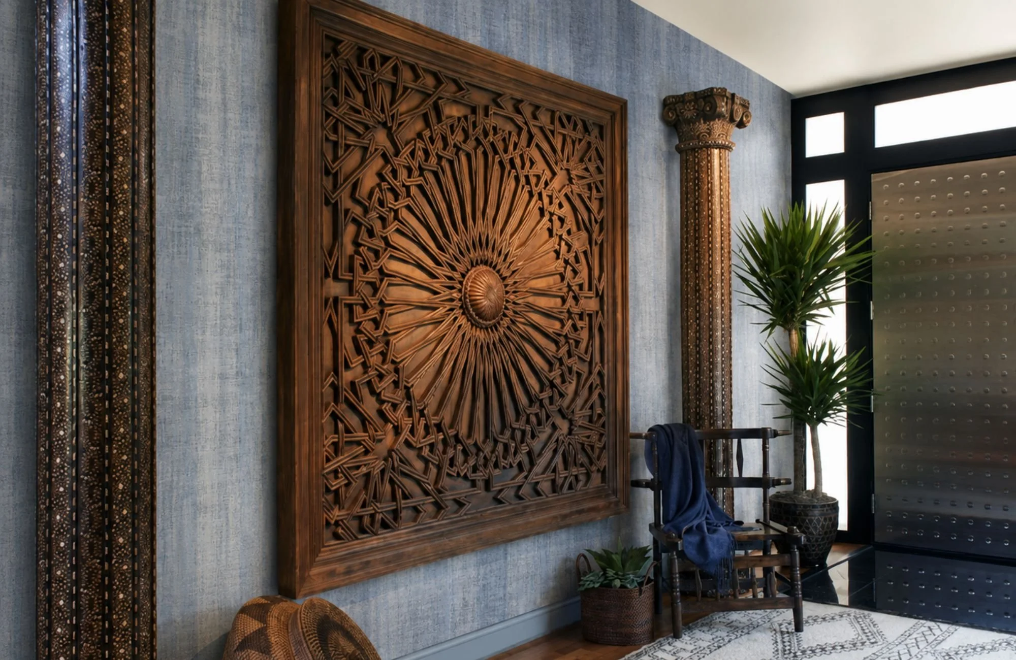 full-service-interior-design-highland-park-tx-wood-accents-in-home-design-large-carved-wood-wall-art-in-home-entryway-wellness-designer-on-call.jpg