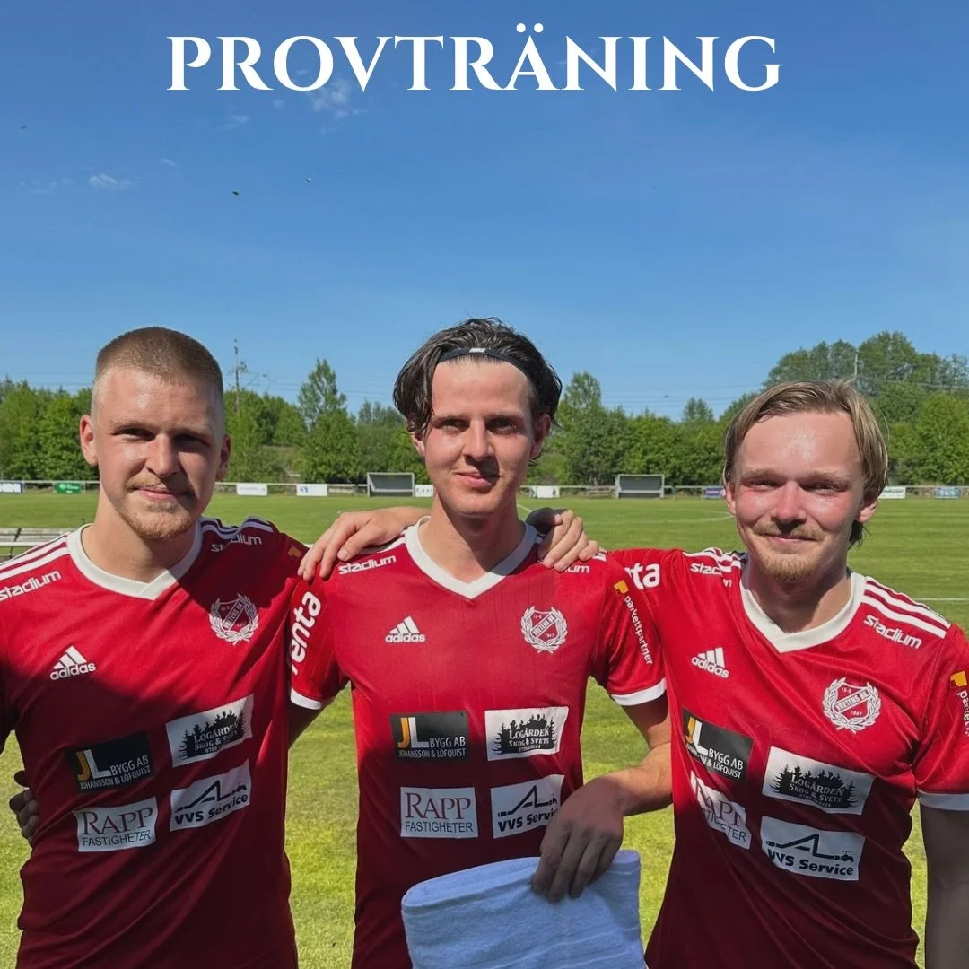 Vill du spela i ett h&auml;rligt Division 6-lag? 🔴
Vretens BK v&auml;lkomnar nu nya spelare till provtr&auml;ning! Vi str&auml;var efter att f&ouml;rst&auml;rka v&aring;r trupp inf&ouml;r kommande s&auml;song och s&ouml;ker spelare som vill bidra b&