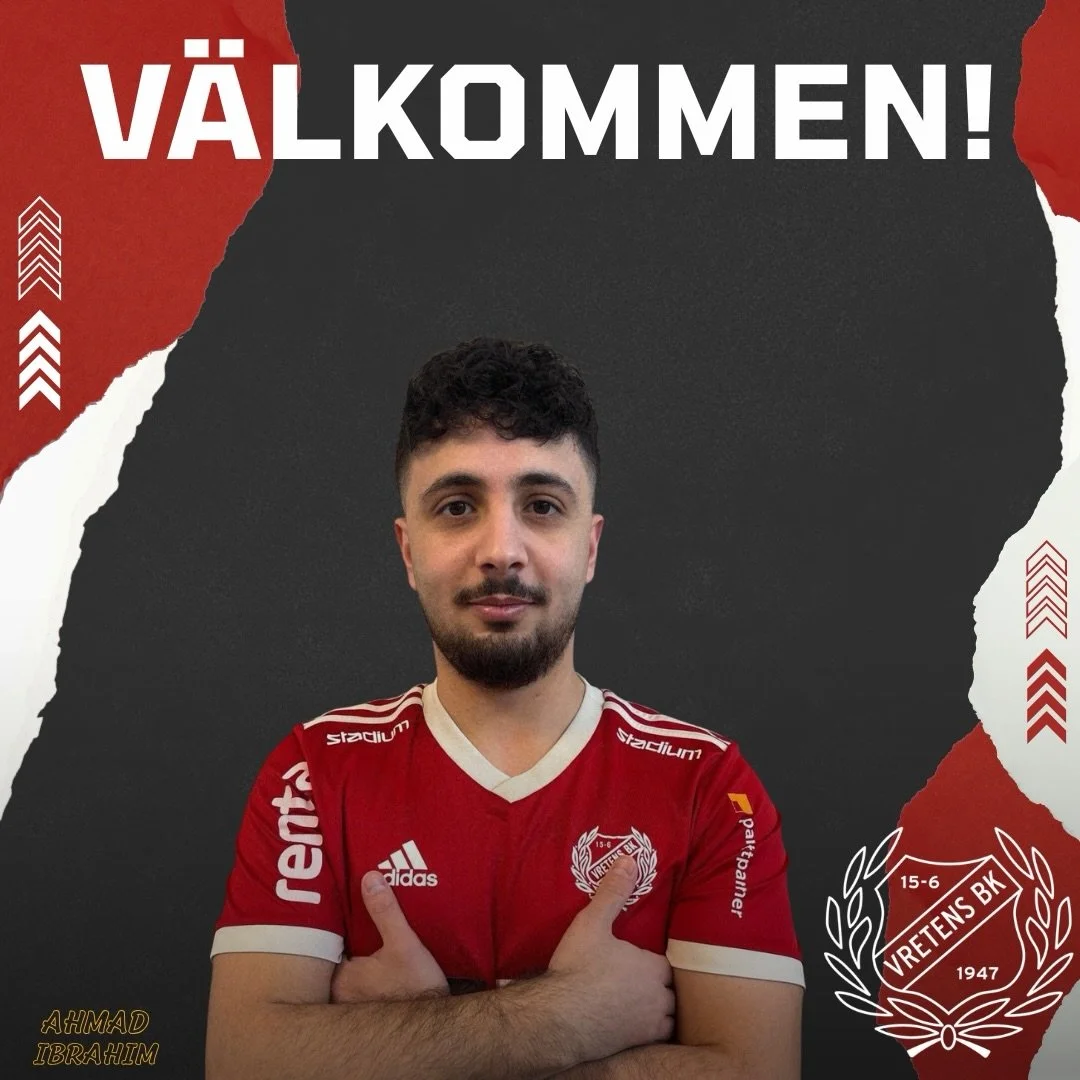 Vretens BK v&auml;lkomnar Ahmad Ibrahim till Vretens BK! 

Ahmad ansluter senast fr&aring;n Borensbergs IF och har &auml;ven representerat Tidans IF och Tibro AIK. Han &auml;r en teknisk och spelskicklig spelare som trivs med bollen vid f&ouml;tterna