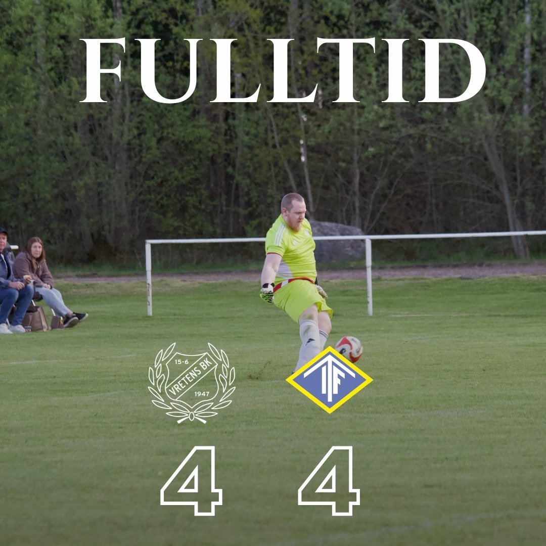 Oavgjort 4&ndash;4 i en riktig berg och dalbana.

Vi hamnar i tidigt underl&auml;ge men visar stark moral och v&auml;nder till 3&ndash;1 innan paus.

I andra halvlek kommer Tidavad IF tillbaka till 3&ndash;3. Vi &aring;tertar ledningen till 4&ndash;3