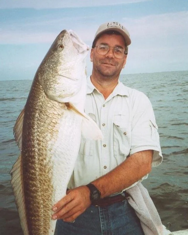 Steve (right) with the catch of the day