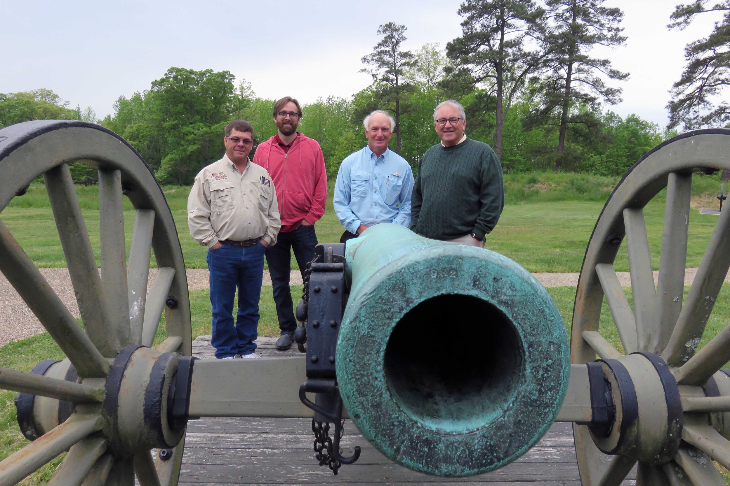 Russell, Esten, Jerry, and Paul (official tour guide - from Ireland!), Petersburg Battlefield, VA