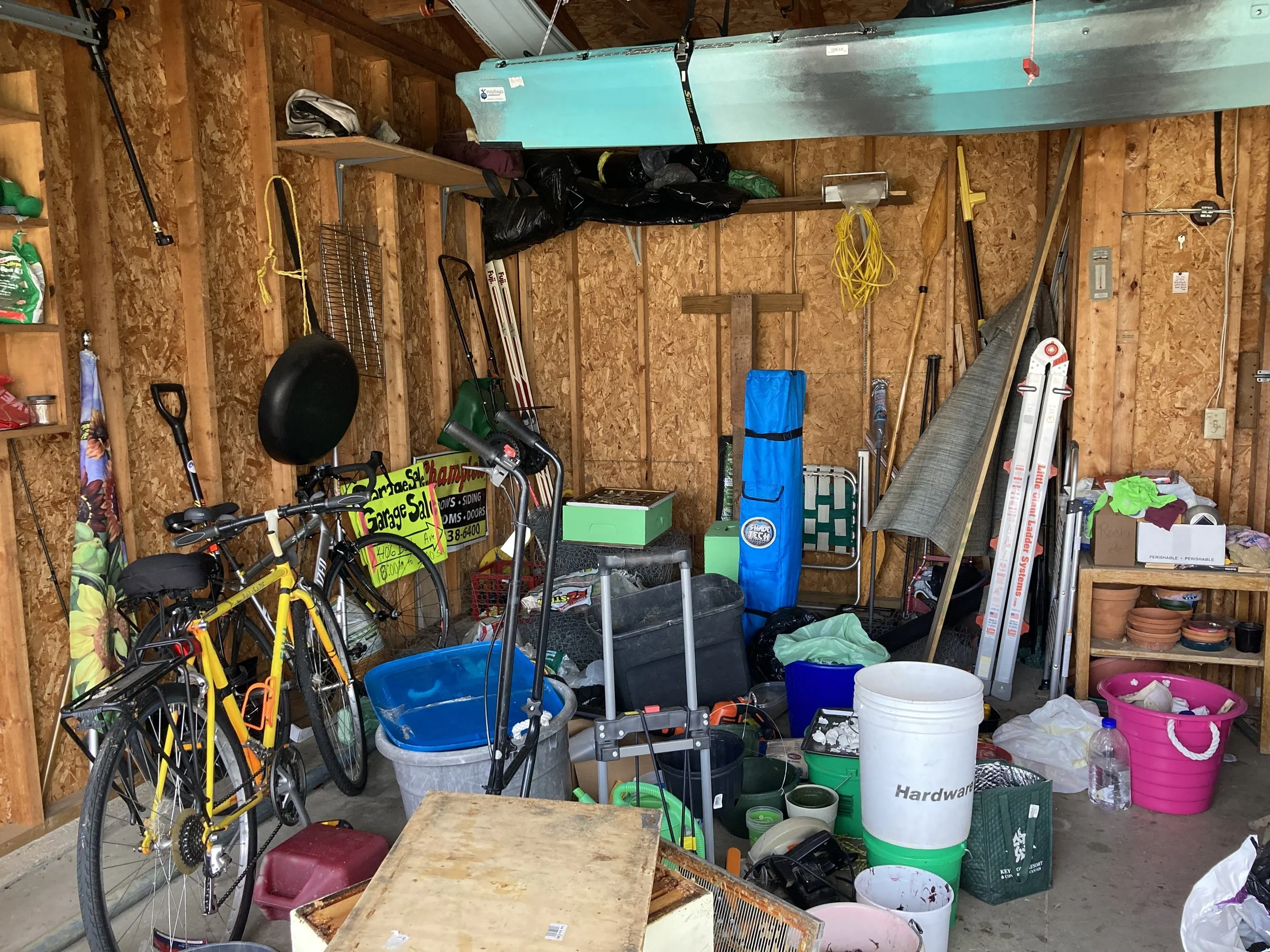 This is a before picture of a garage. Looks like a busy summer!