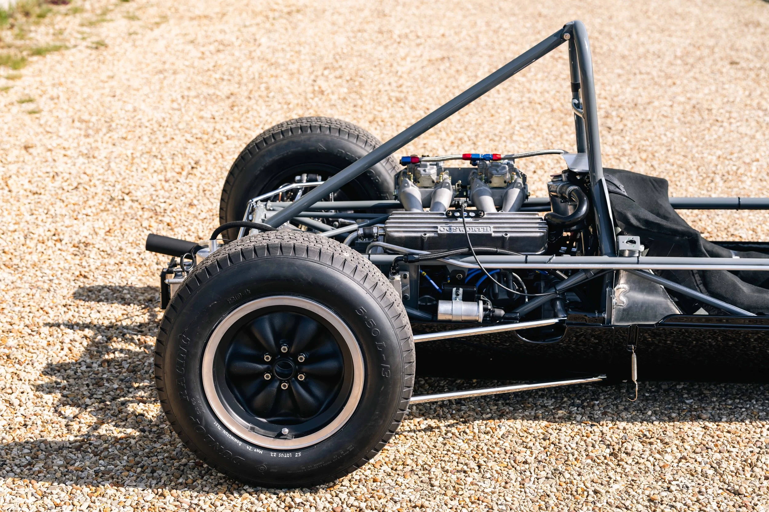 Lotus 22 Formula Junior – left side three-quarter, chassis 22-J-39, Richardson Cosworth MAE engine and spaceframe