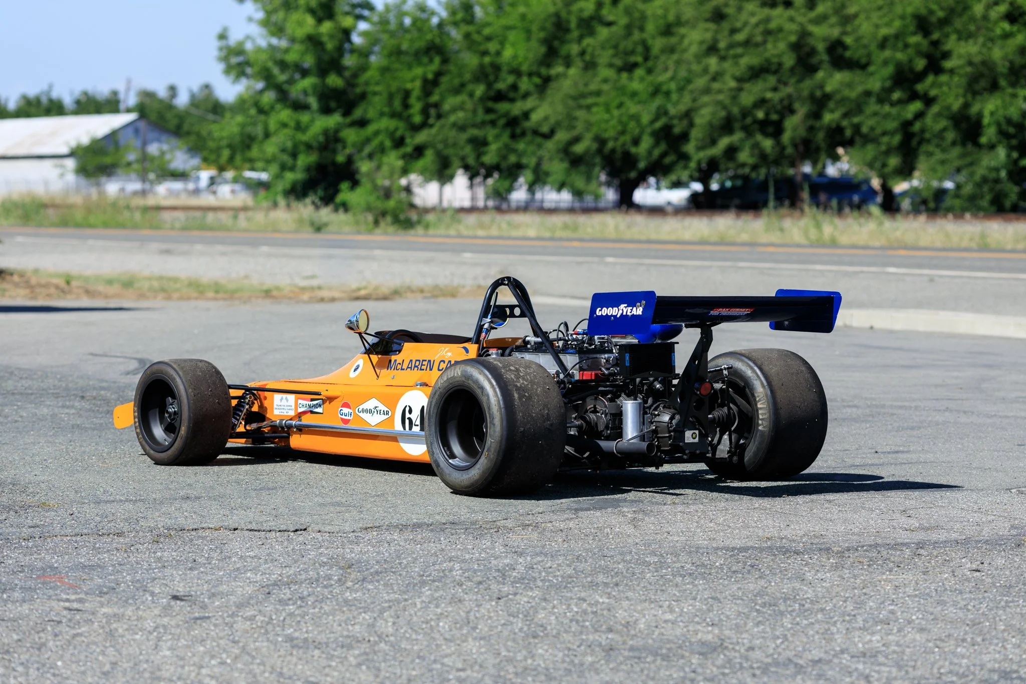 McLaren M21 Formula 2 for sale. Chassis M21-3. One of three known to exist. Papaya Orange. Cosworth BDG. Teran Motorsports. Mitchell Curated. Rear