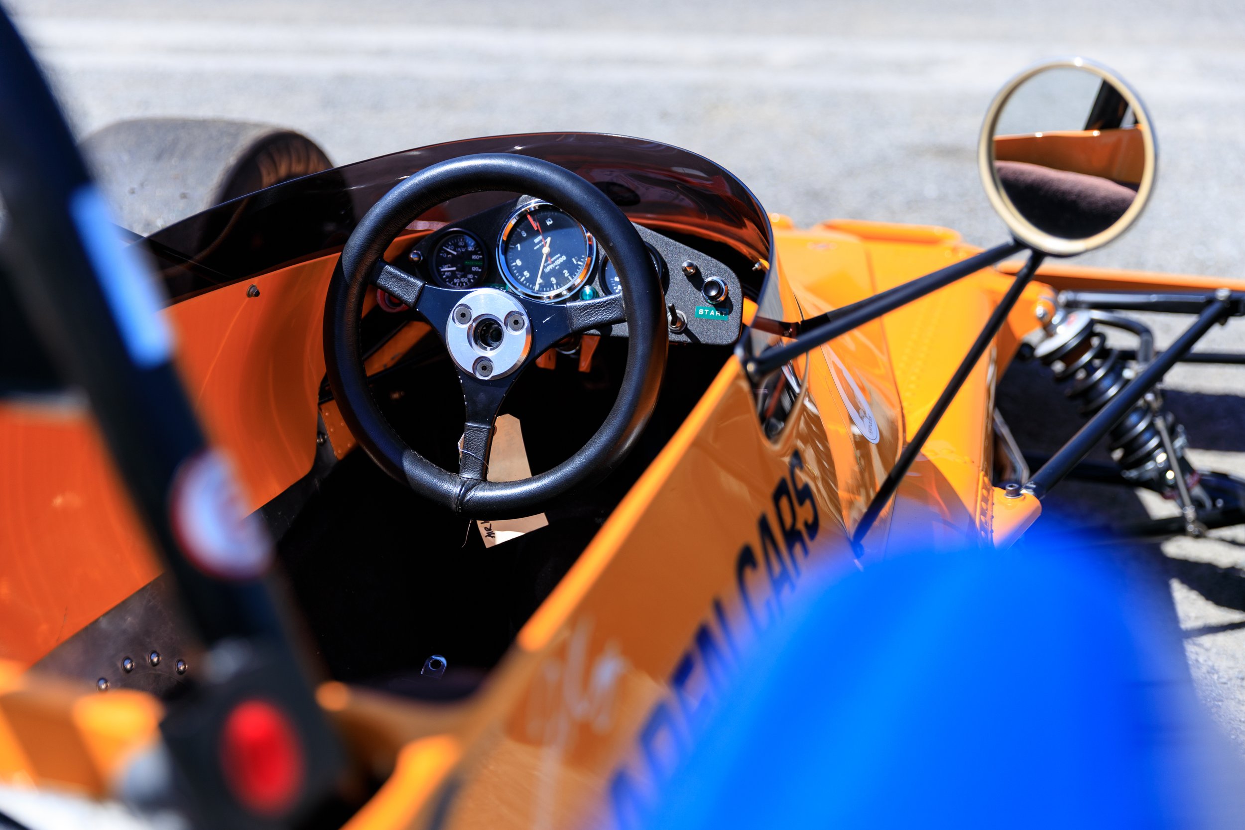 McLaren M21 Formula 2 for sale. Chassis M21-3. Cosworth BDG. Teran Motorsports. Mitchell Curated. cockpit view.