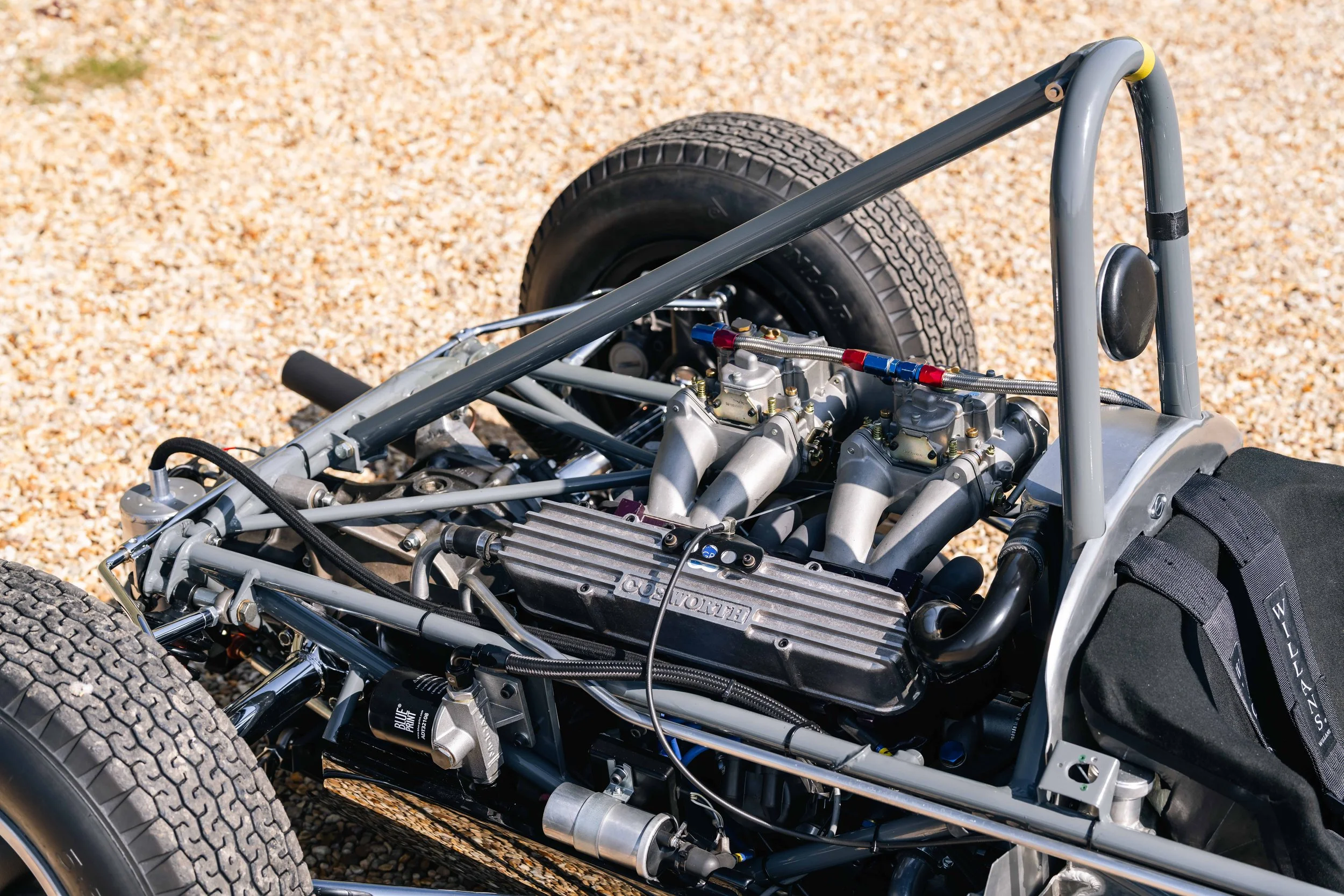 Lotus 22 Formula Junior – Richardson Cosworth MAE 1100cc engine detail, chassis 22-J-39, carburettor and cam cover