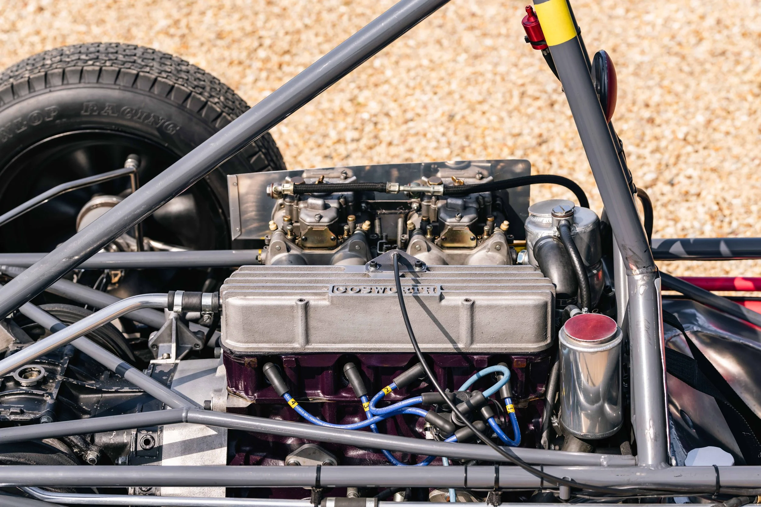 Lotus 20 Formula Junior – Richardson Cosworth MAE 1100cc engine detail, chassis 20-J-905, carburettor and cam cover