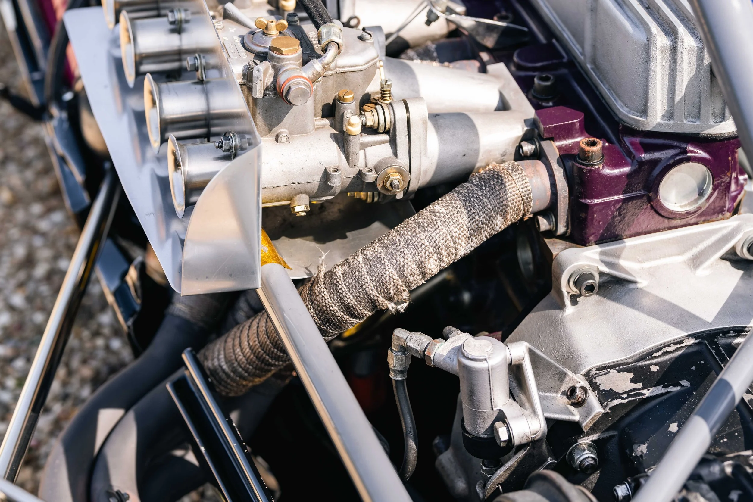 Lotus 20 Formula Junior – Richardson Cosworth MAE engine nearside, chassis 20-J-905, carburettor and exhaust