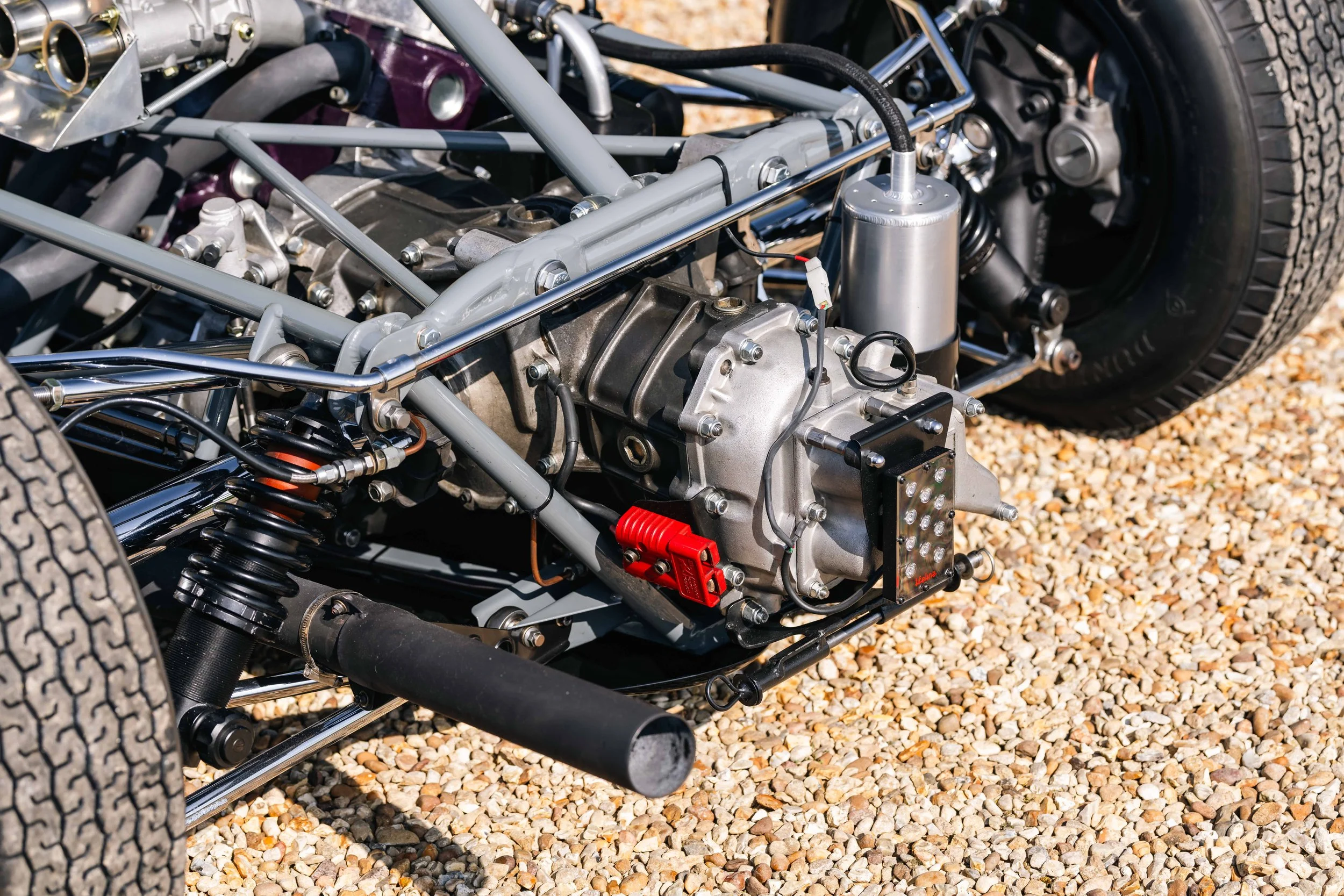 Lotus 22 Formula Junior – right side engine bay, chassis 22-J-39, spaceframe and mechanical components