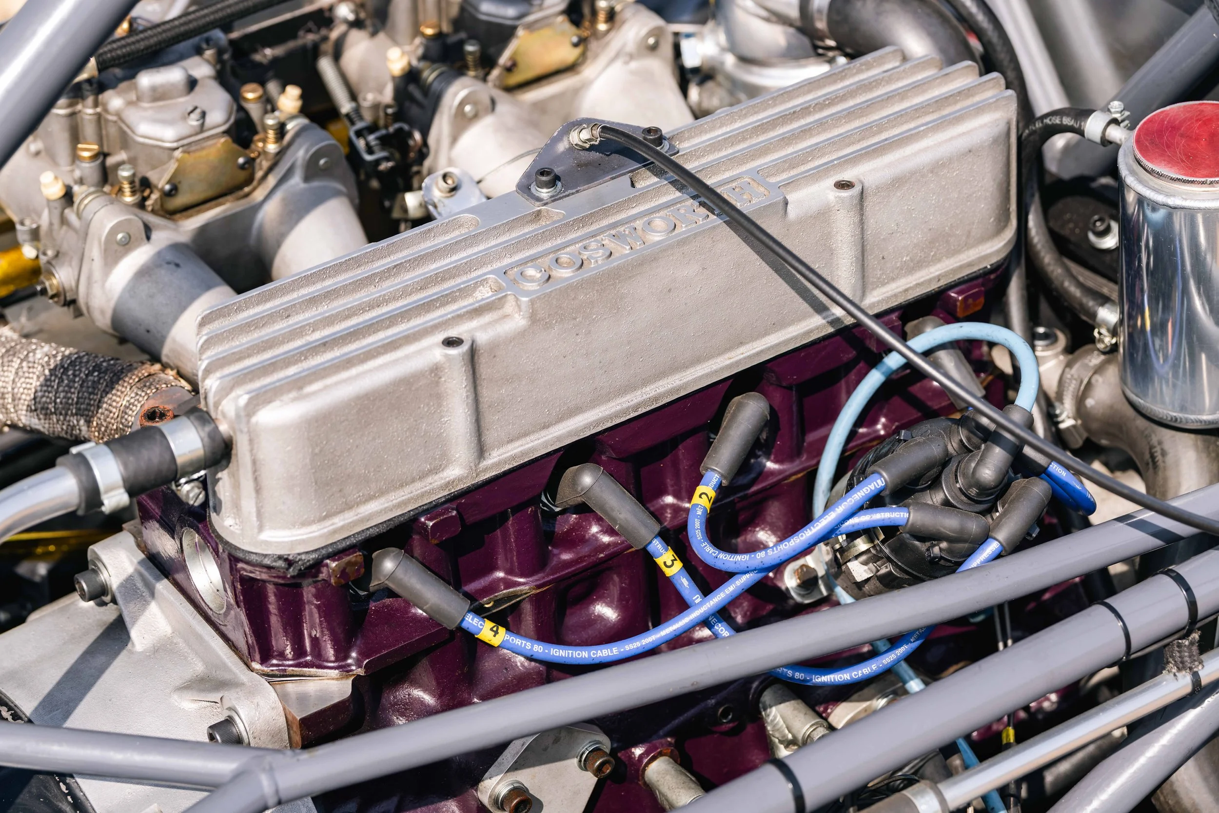 Lotus 20 Formula Junior – Richardson Cosworth MAE engine detail, chassis 20-J-905, cam cover and ancillaries
